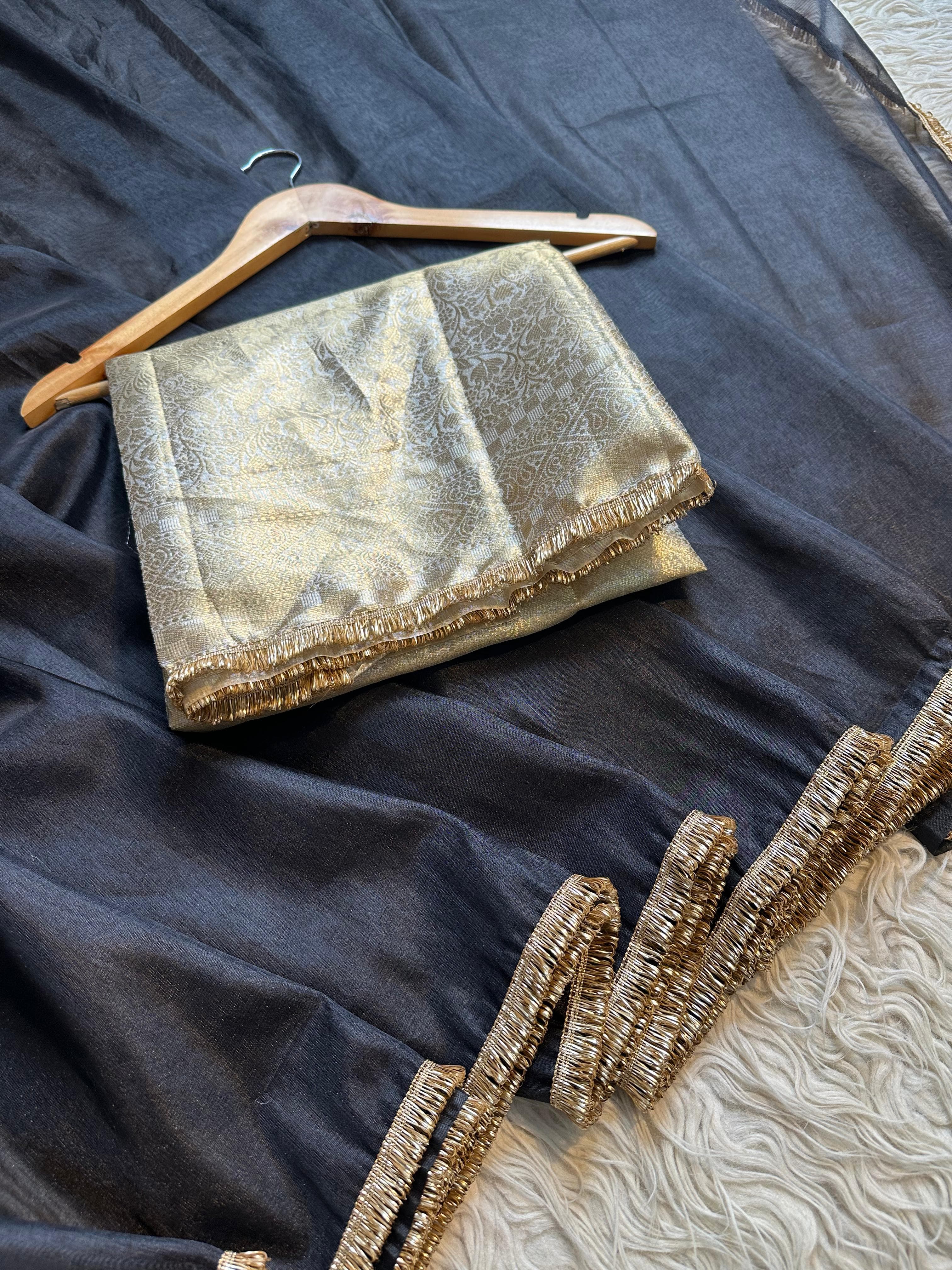 Black Love Tissue Saree