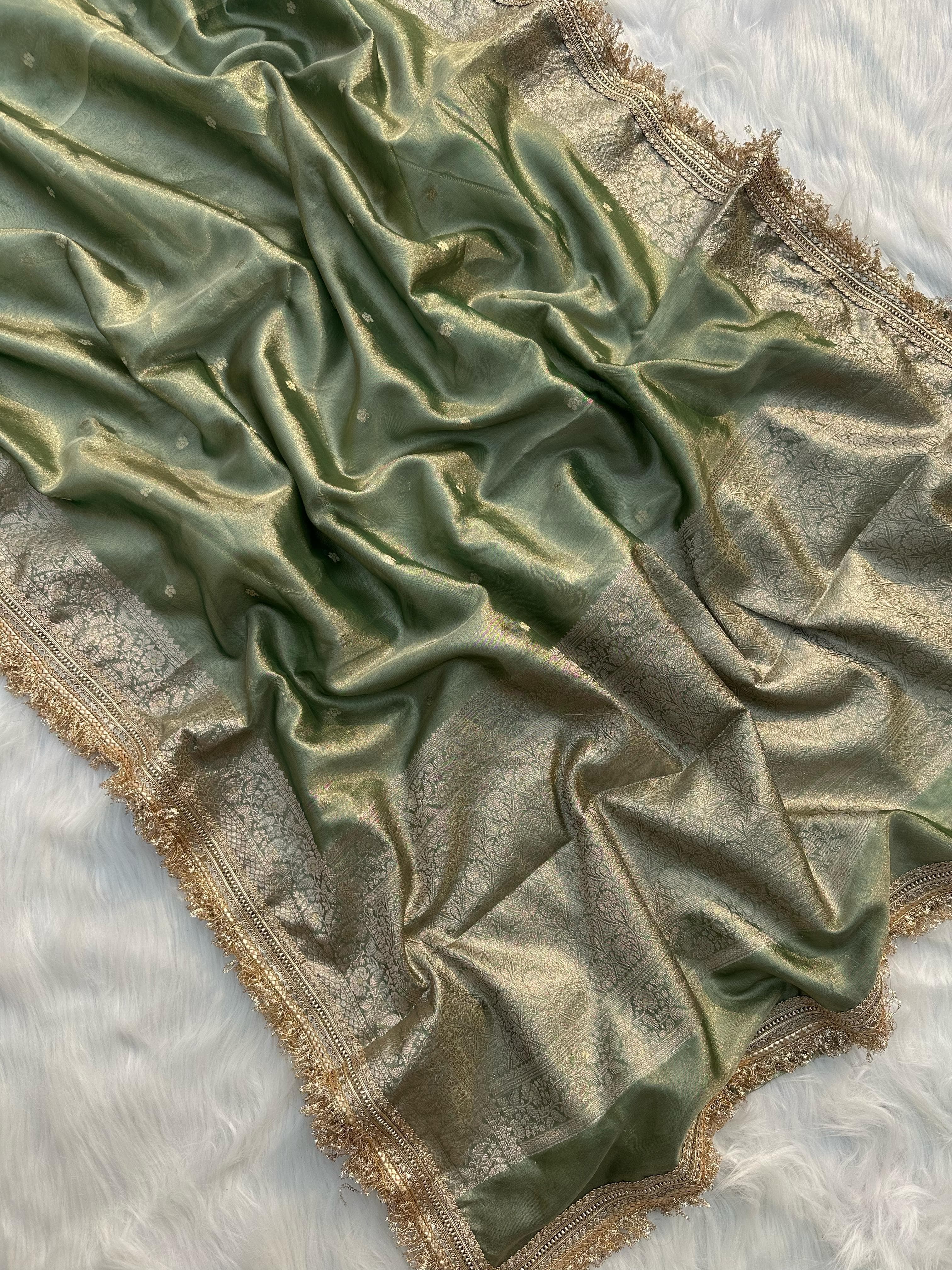 Suneheri Aura Tissue Banarasi Saree