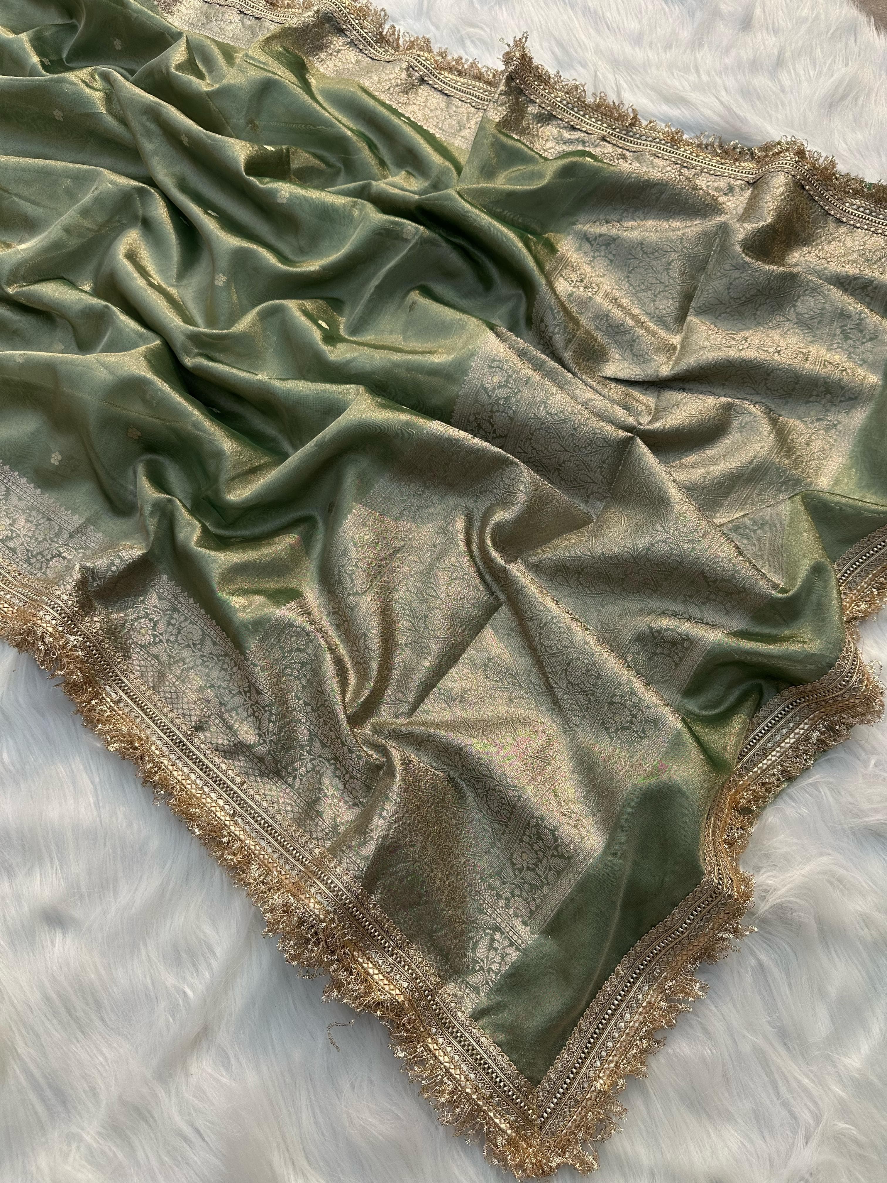 Suneheri Aura Tissue Banarasi Saree