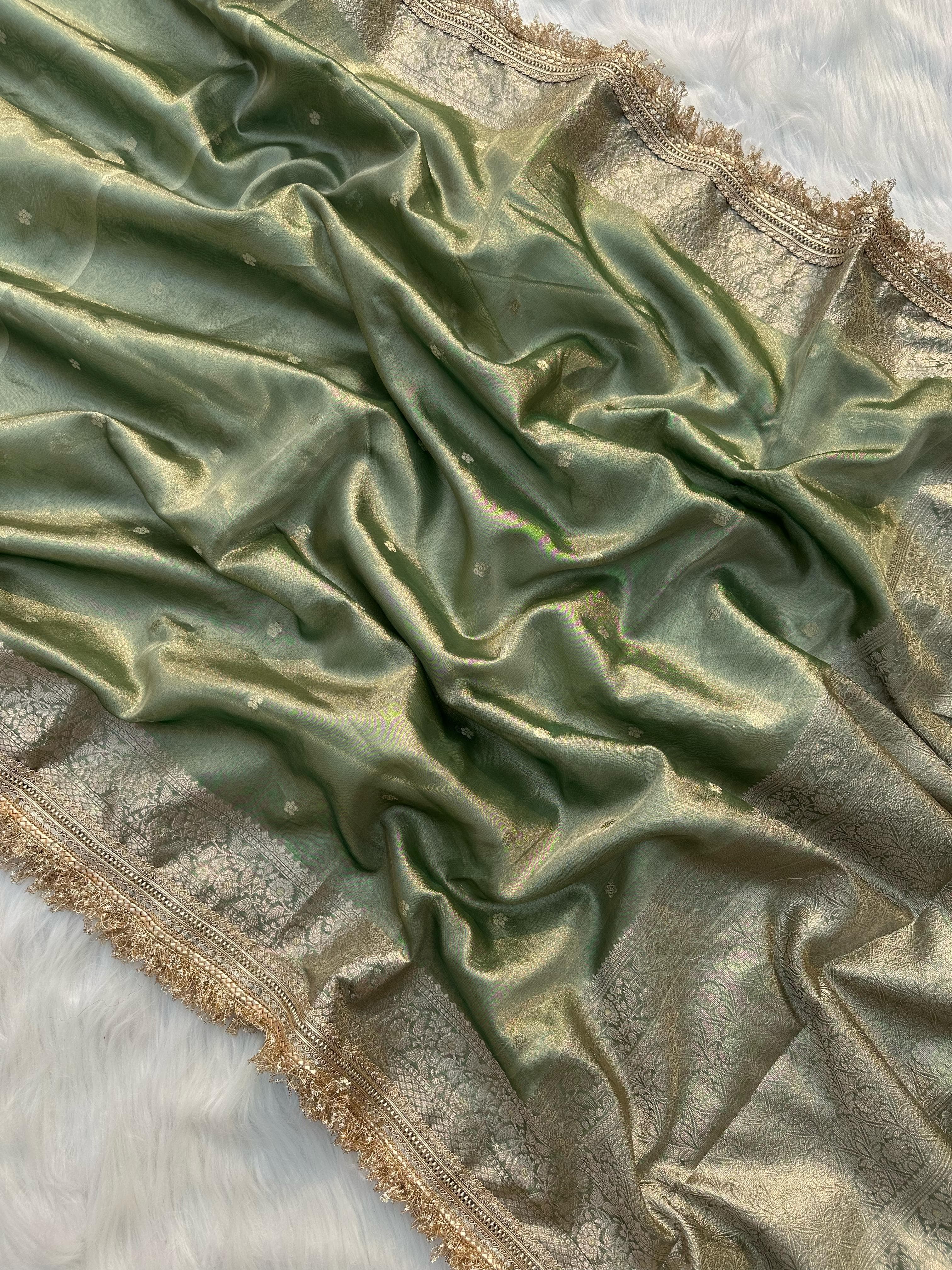 Suneheri Aura Tissue Banarasi Saree
