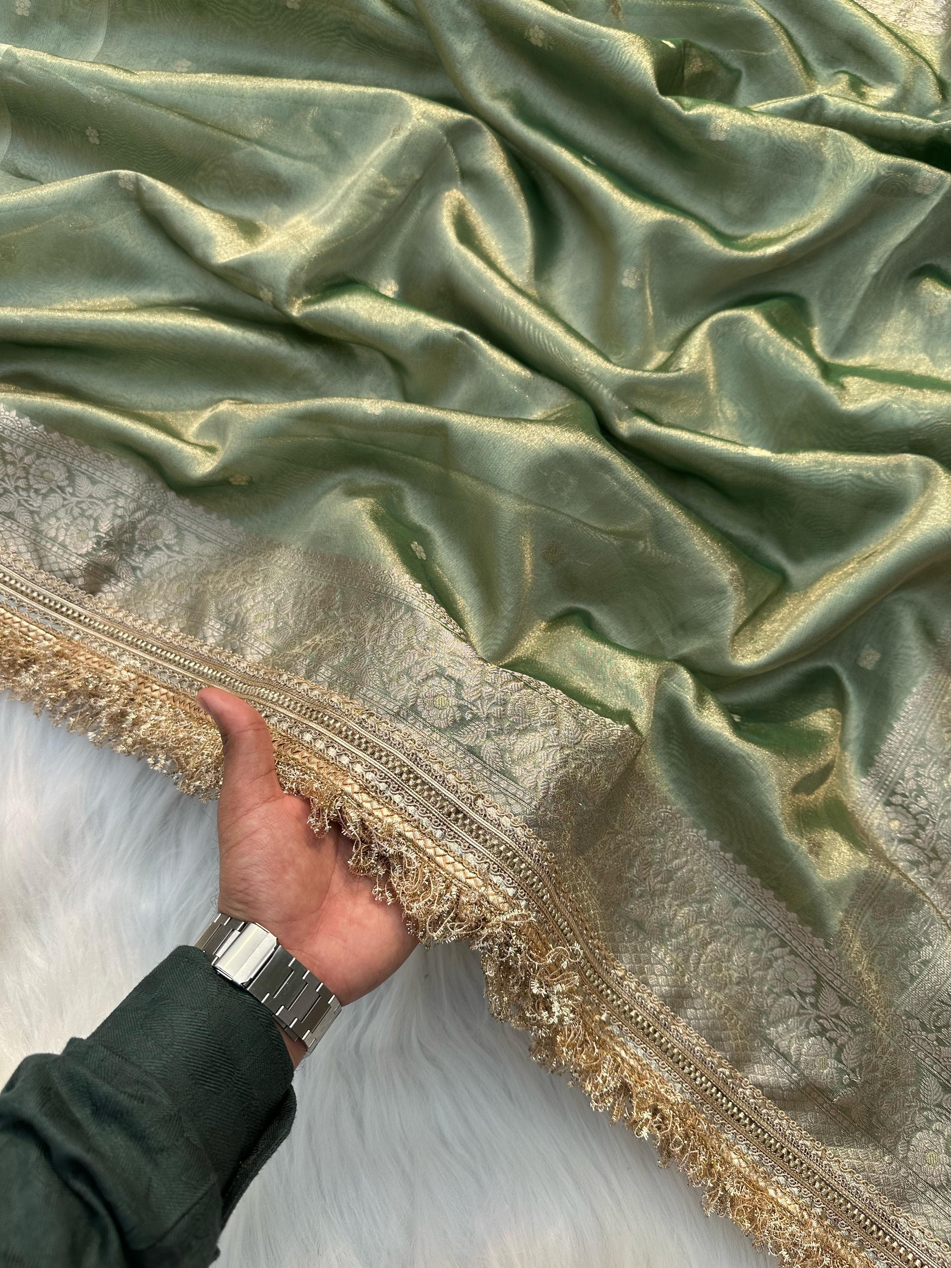 Suneheri Aura Tissue Banarasi Saree