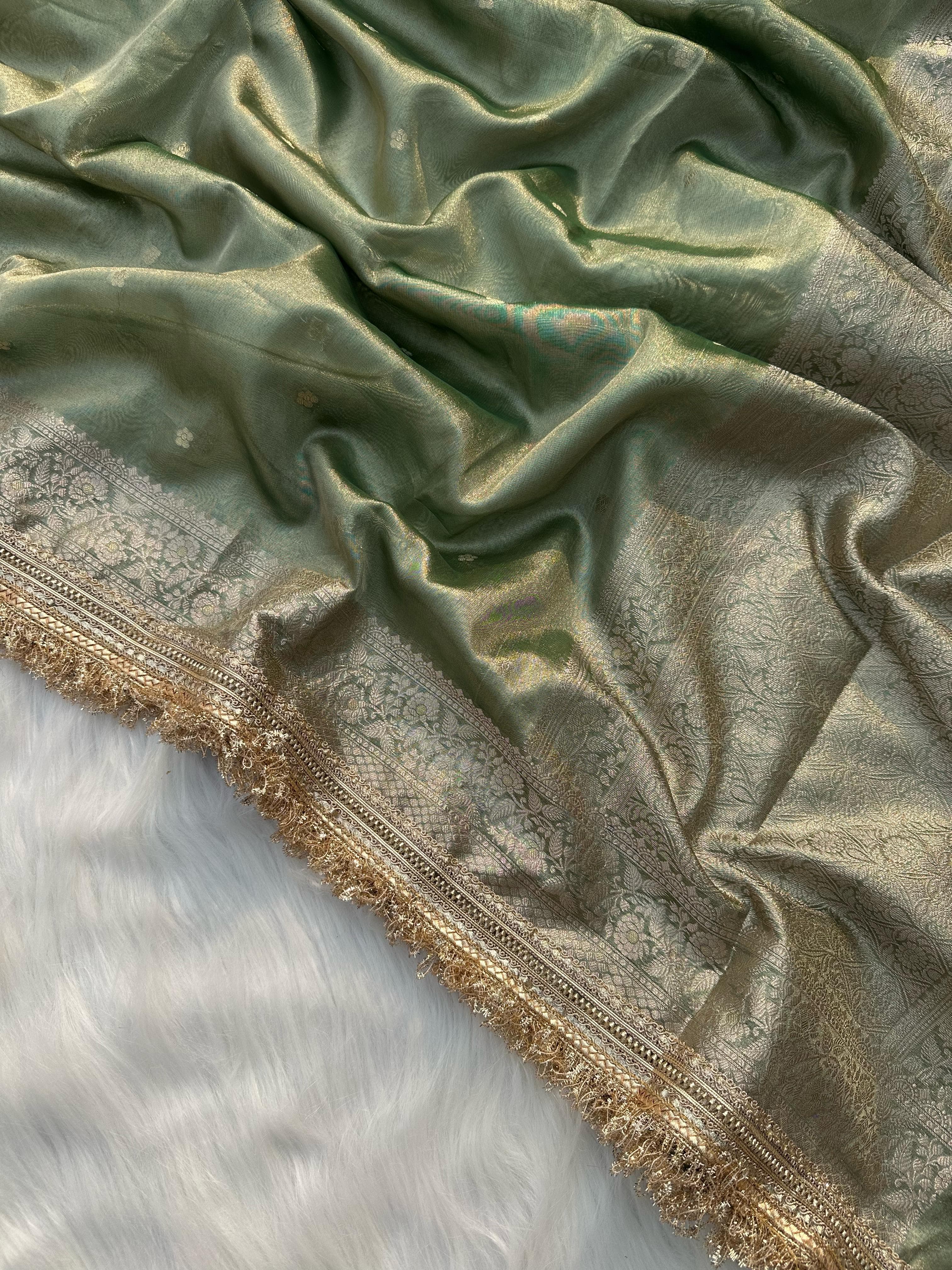 Suneheri Aura Tissue Banarasi Saree