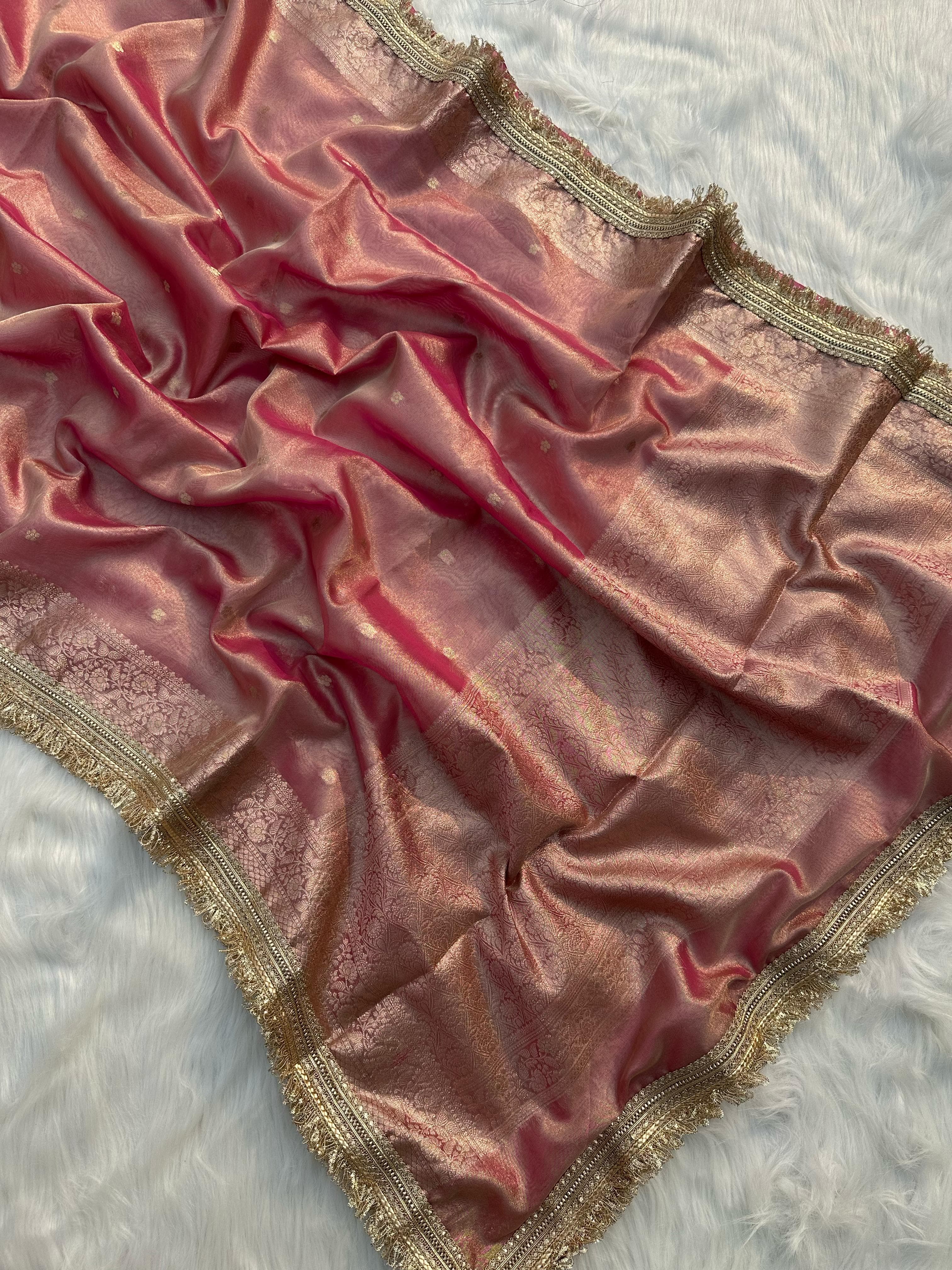 Suneheri Aura Tissue Banarasi Saree