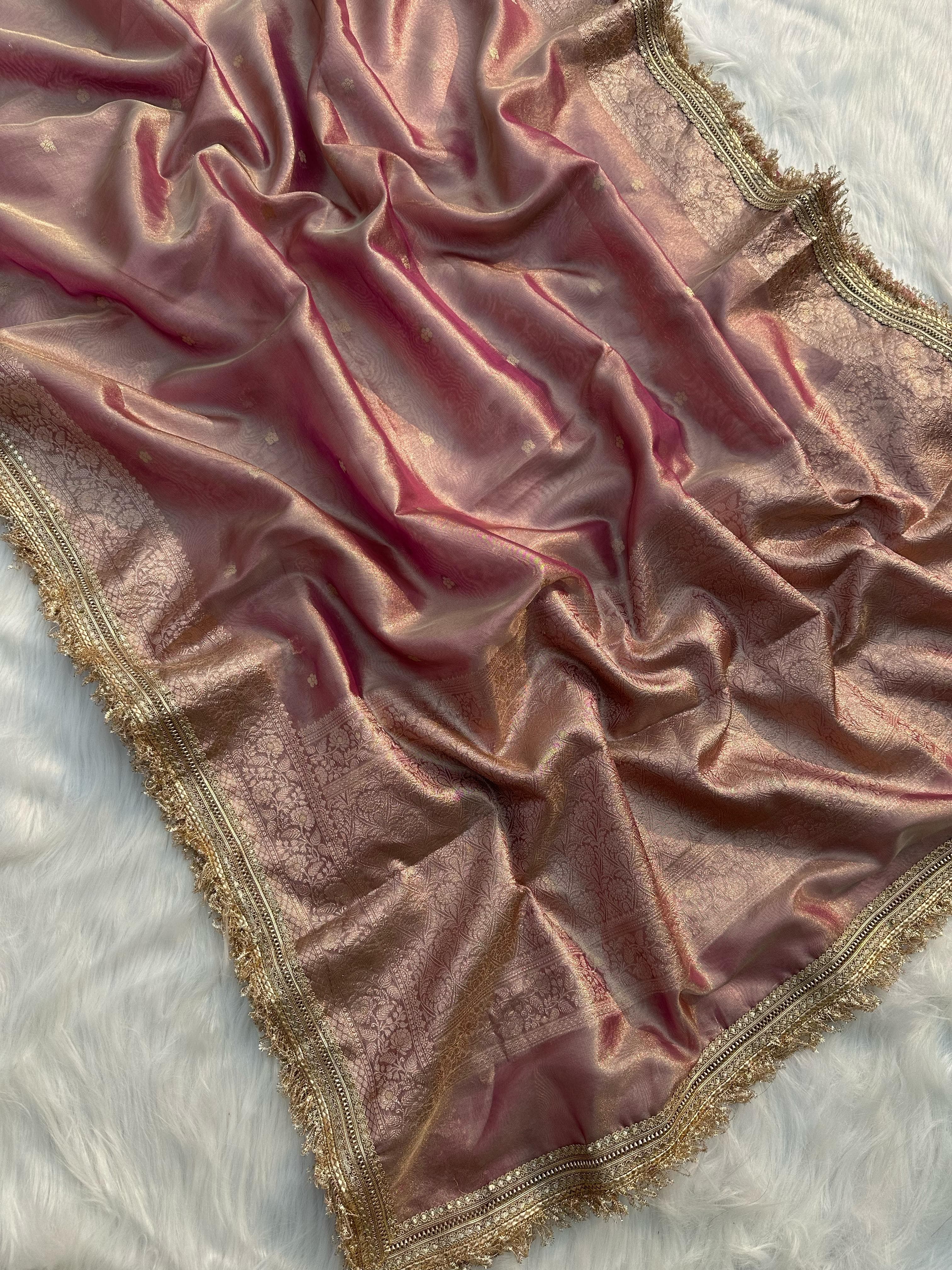 Suneheri Aura Tissue Banarasi Saree