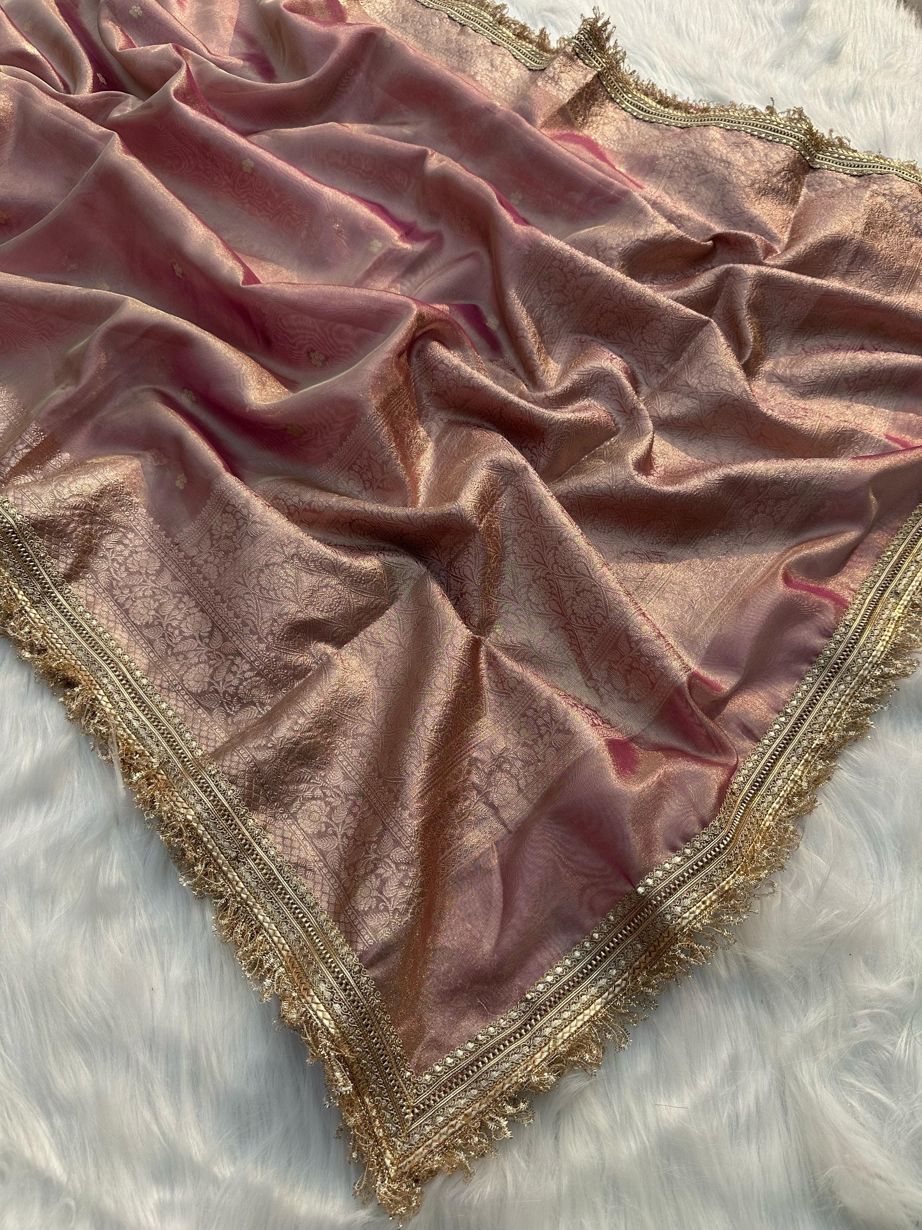 Suneheri Aura Tissue Banarasi Saree