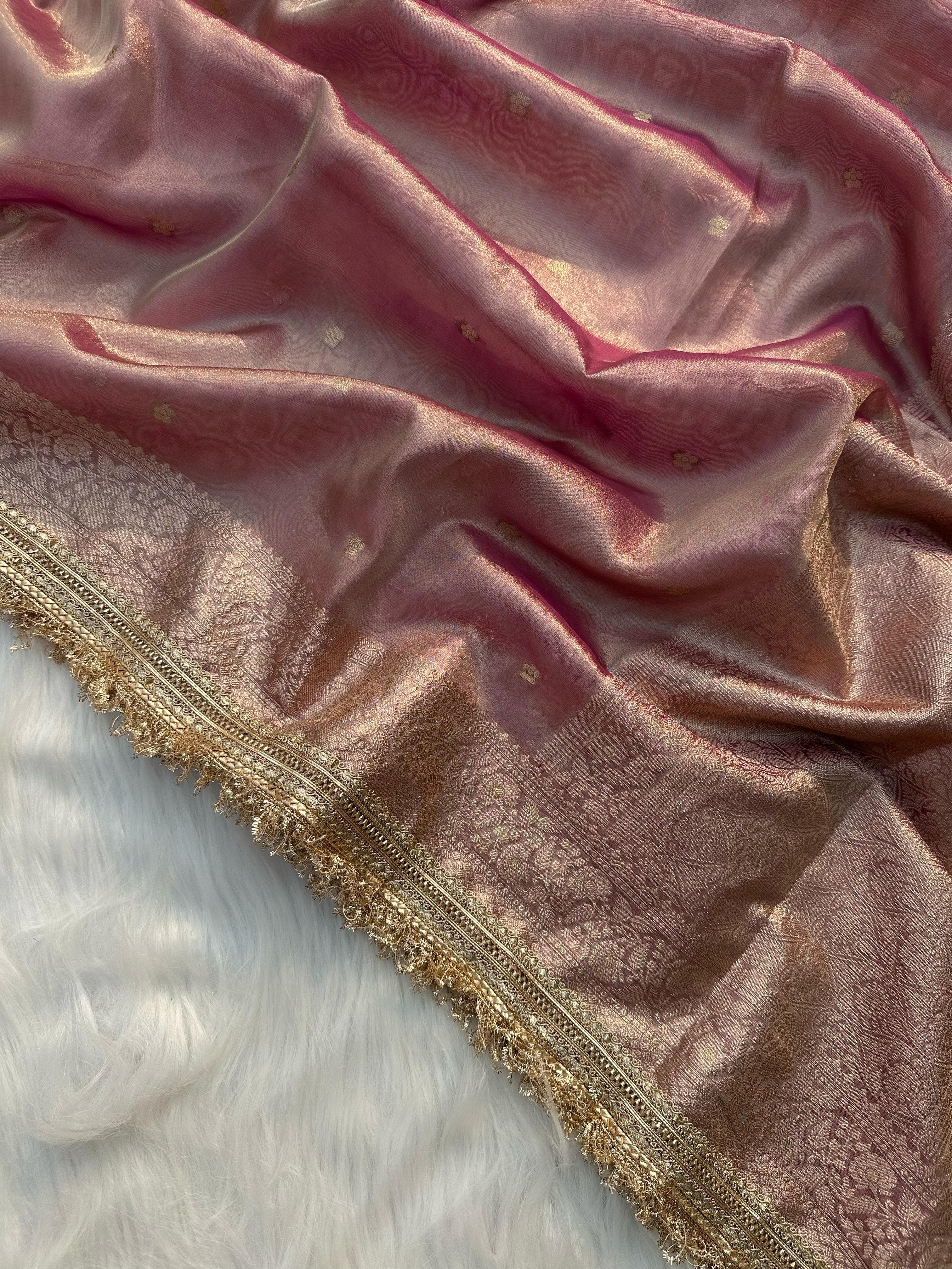 Suneheri Aura Tissue Banarasi Saree