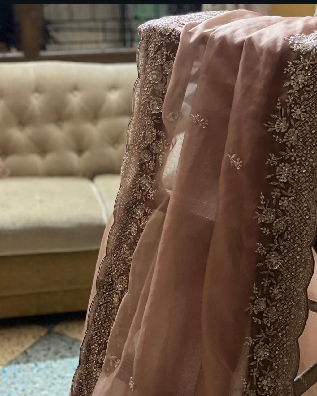 Blush Whisper Hand-embroidered