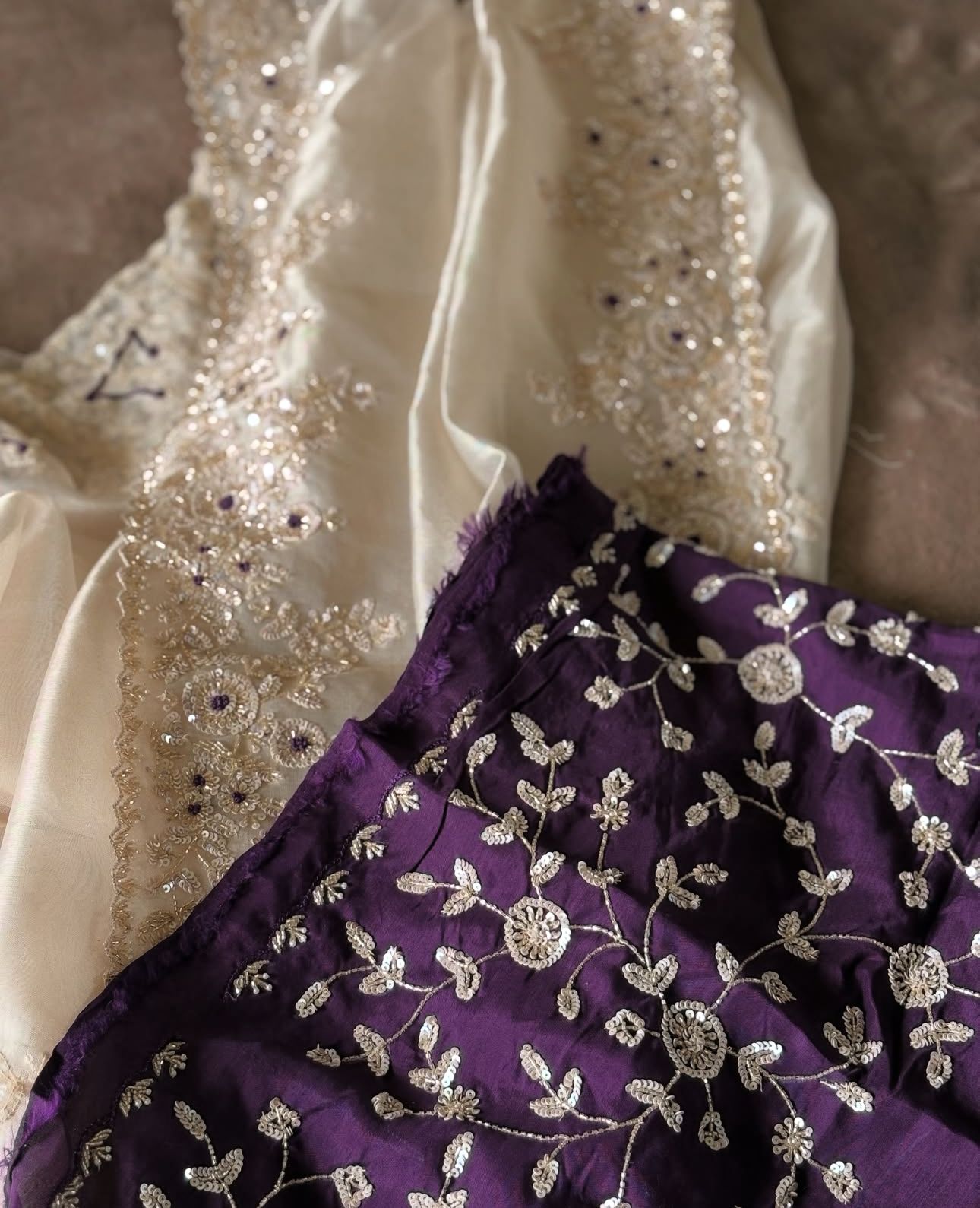 Ivory Bloom Organza Saree