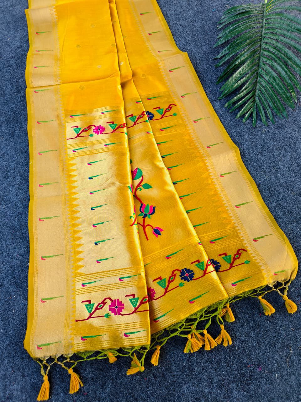 Paithani Tussar Silk Saree