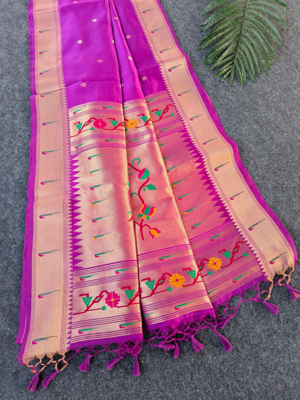 Paithani Tussar Silk Saree