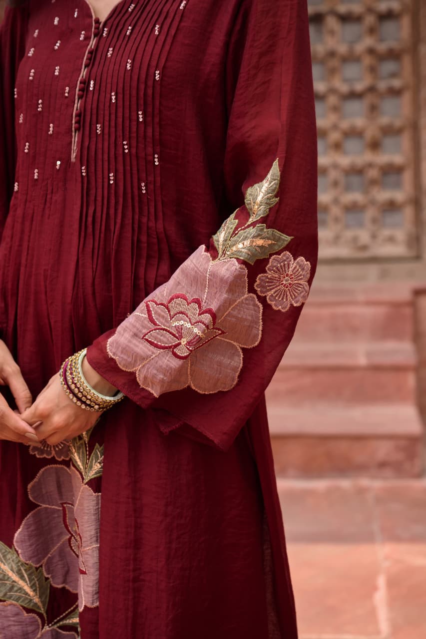 Maroon kurta set
