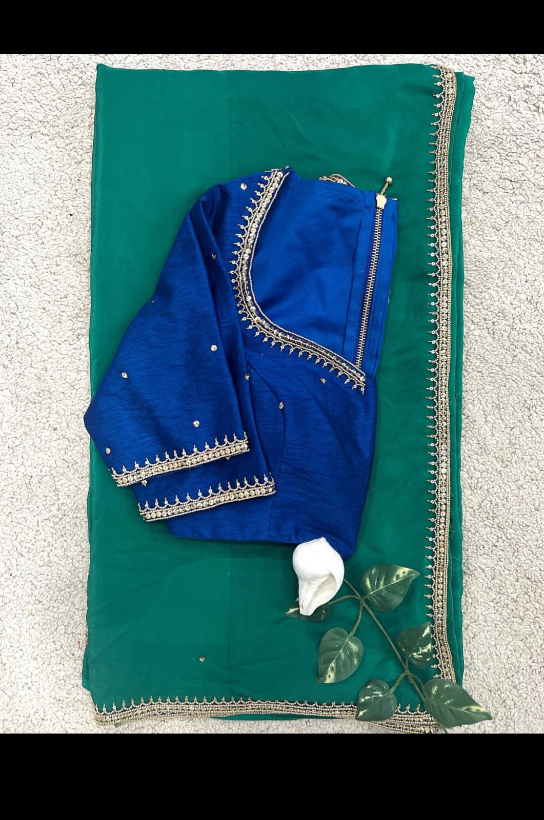 Blue–green Organza Duo