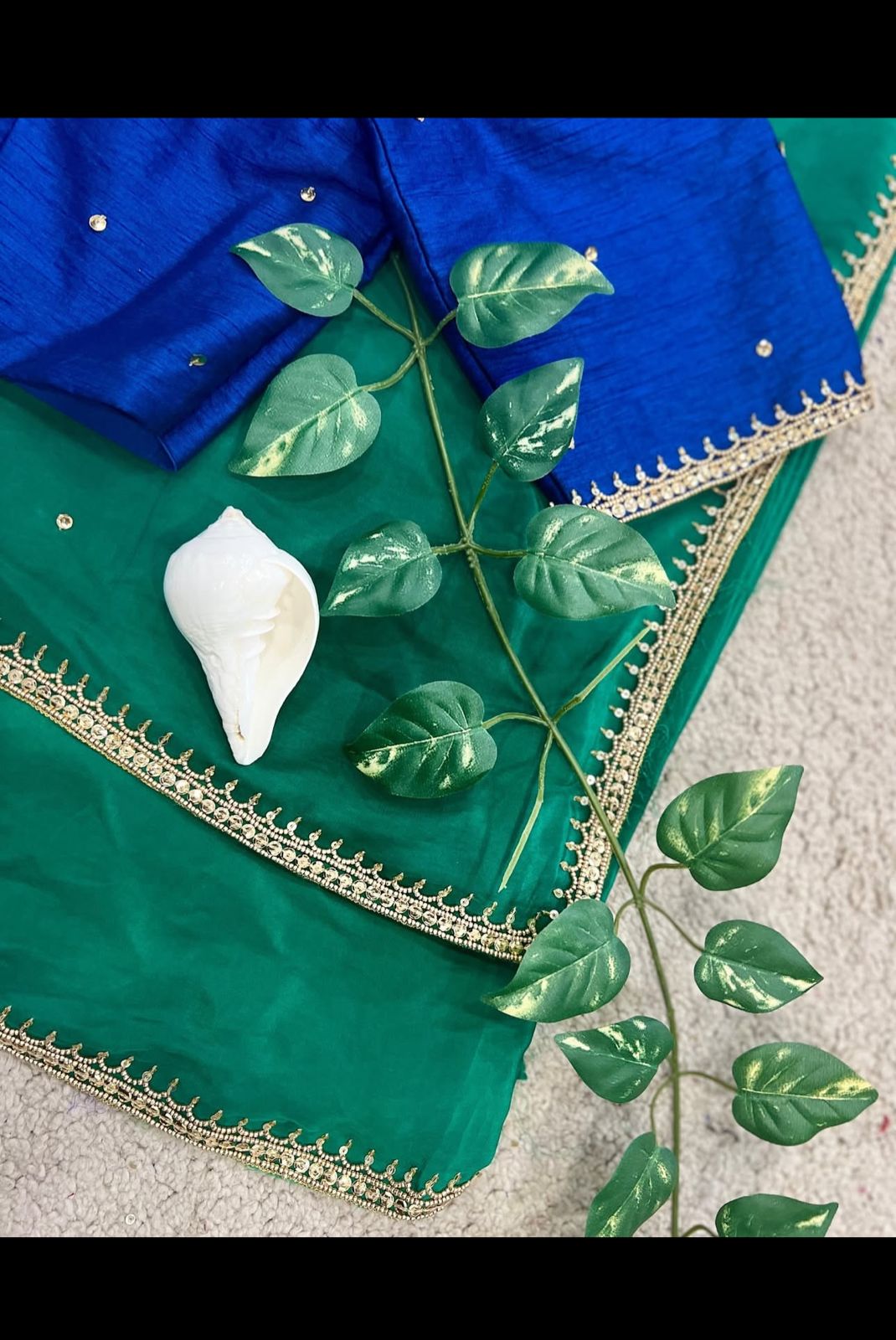 Blue–green Organza Duo