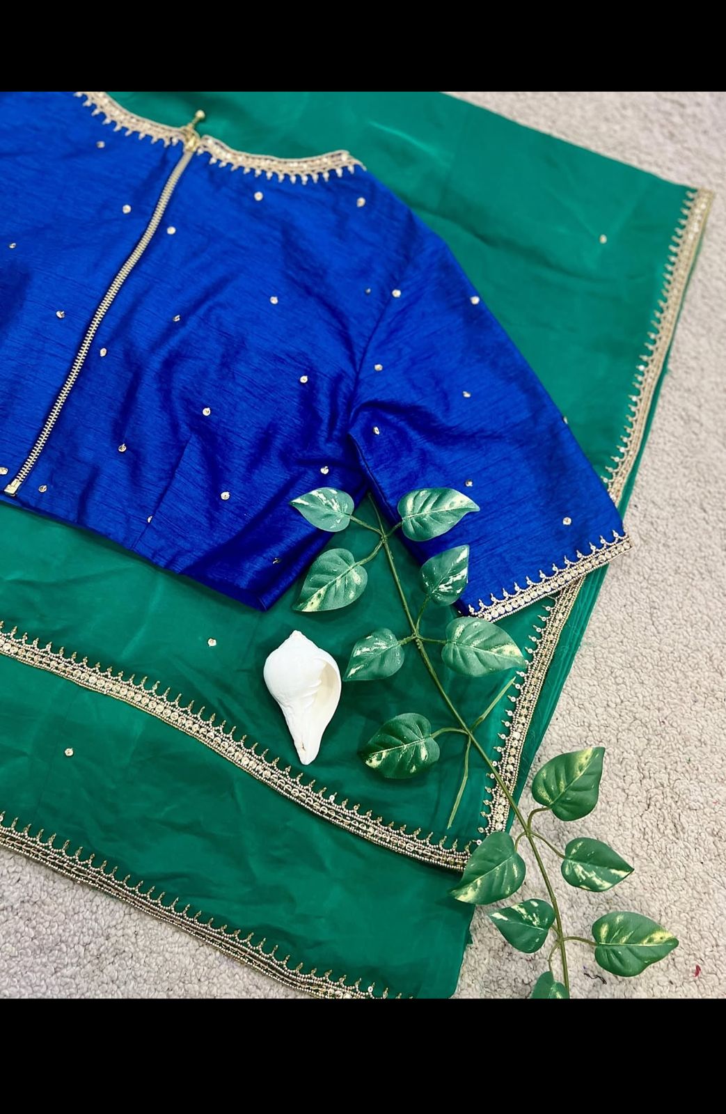Blue–green Organza Duo