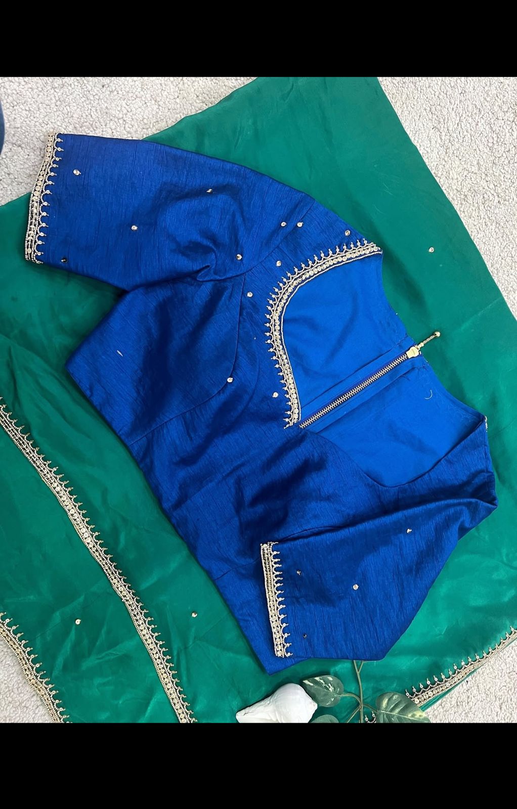 Blue–green Organza Duo