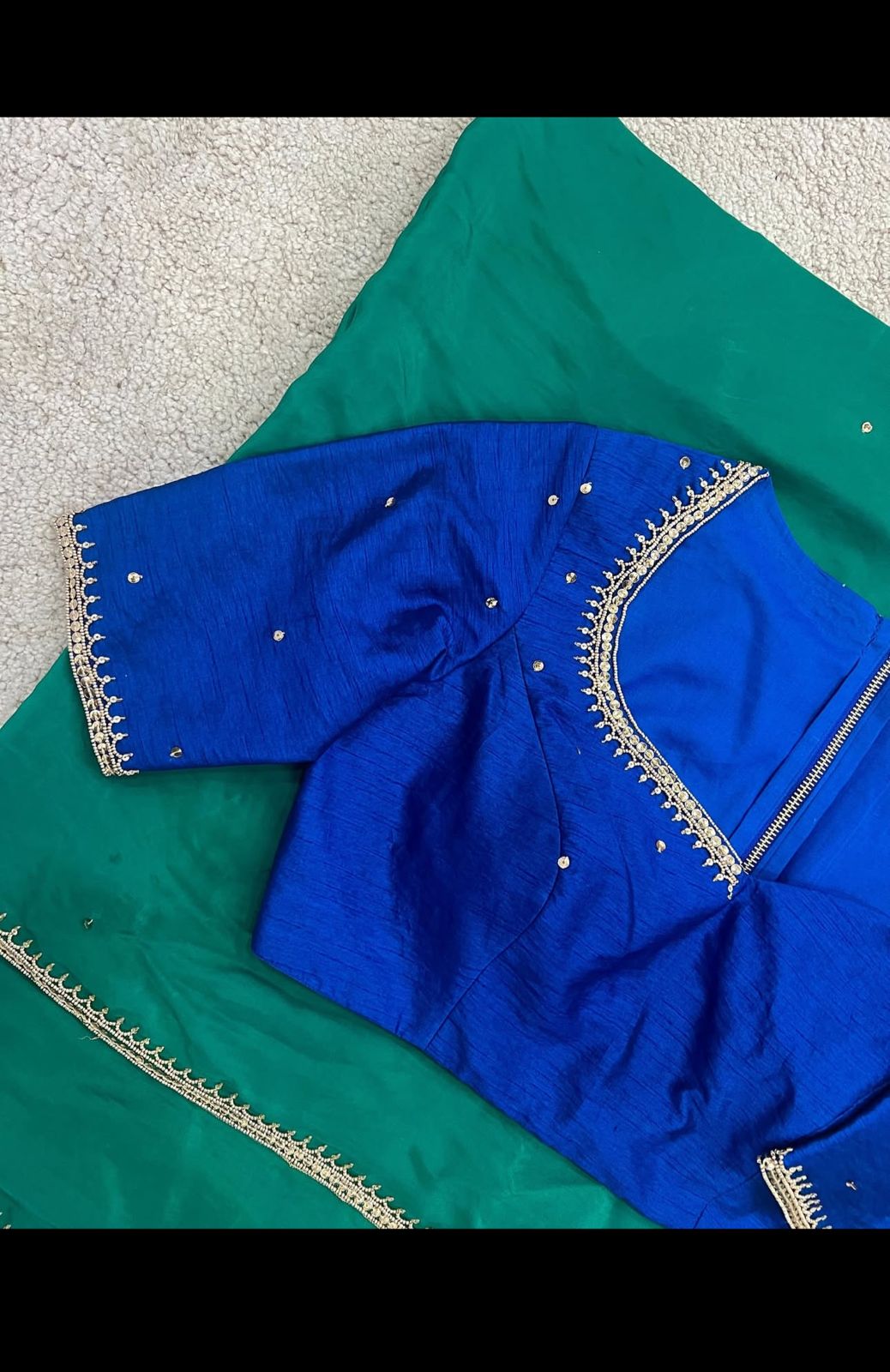 Blue–green Organza Duo