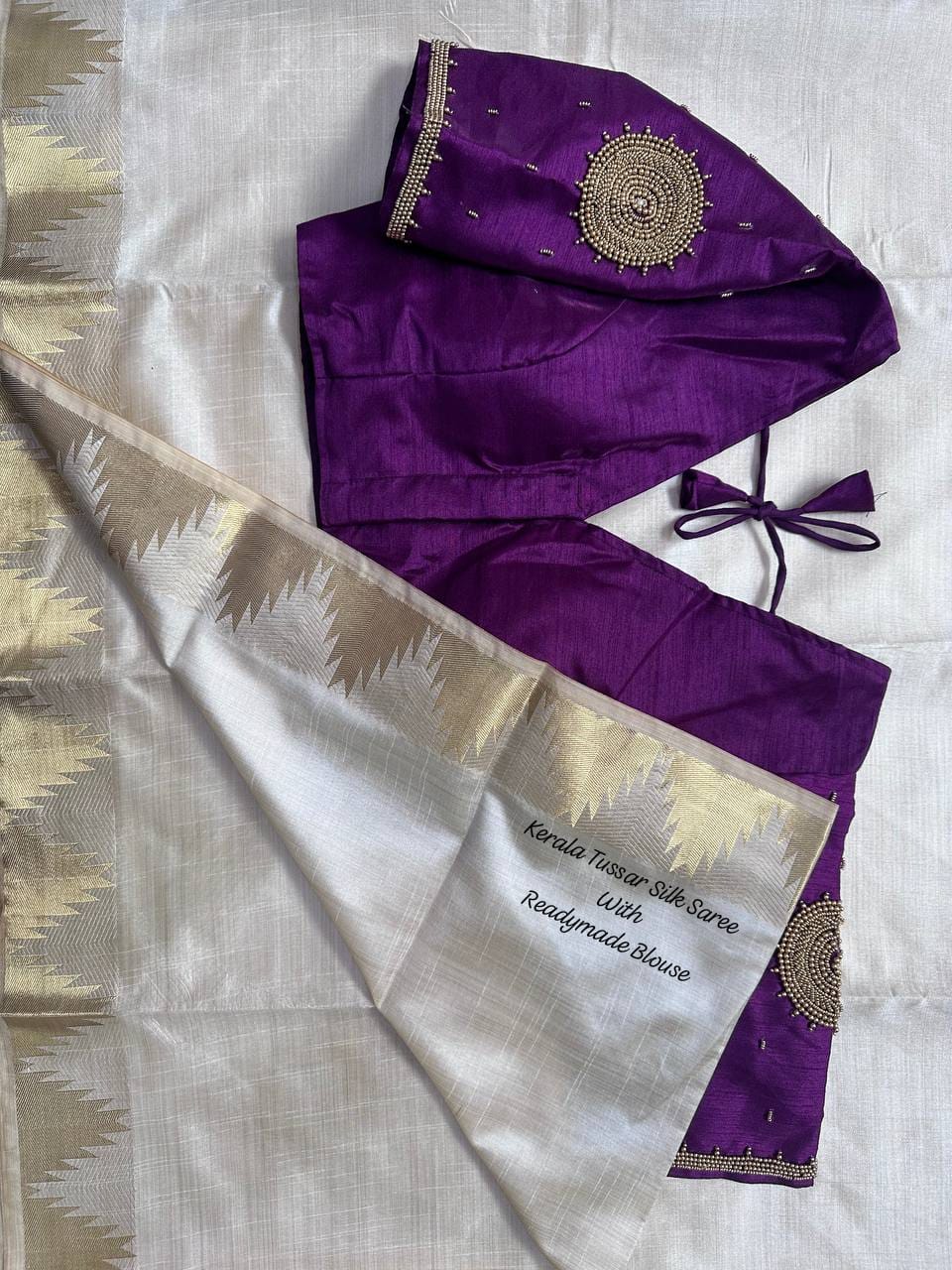 Kerala Tussar Silk Saree