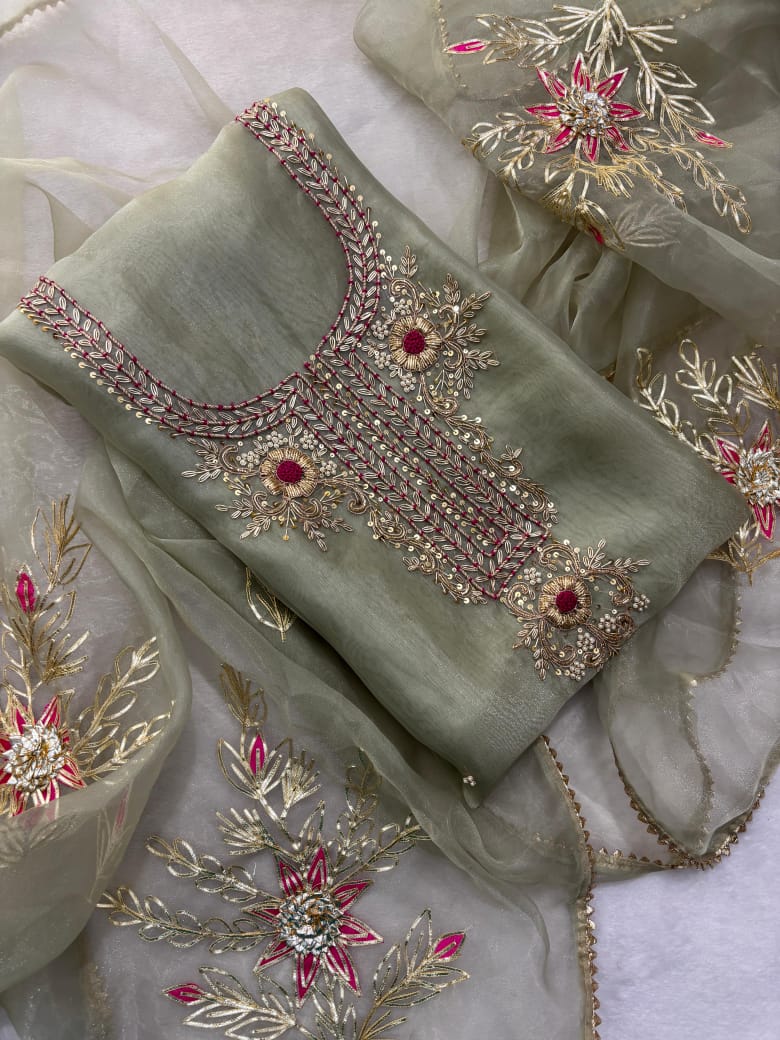 Organza Unstitch Suits