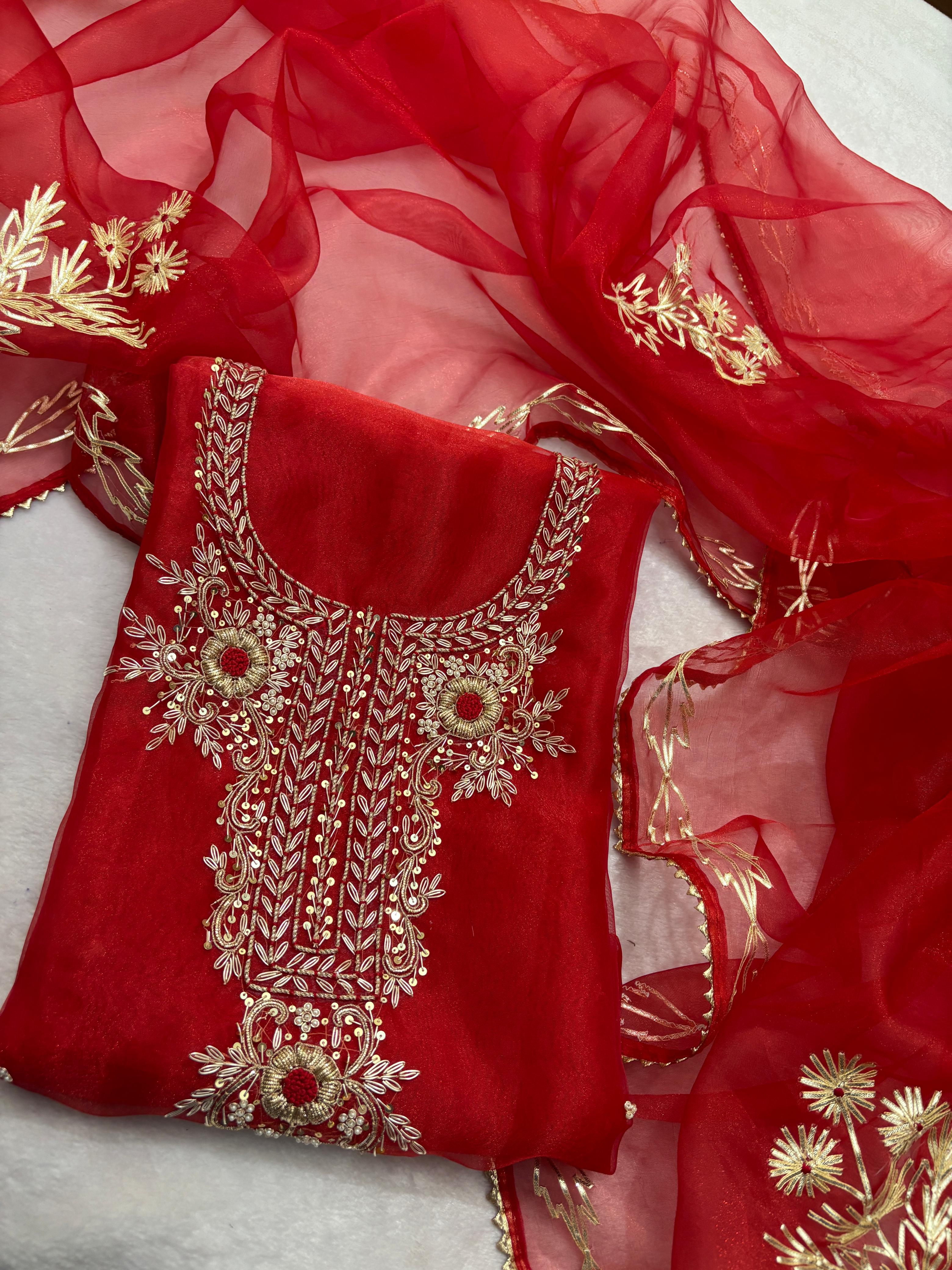 Organza Unstitch Suits