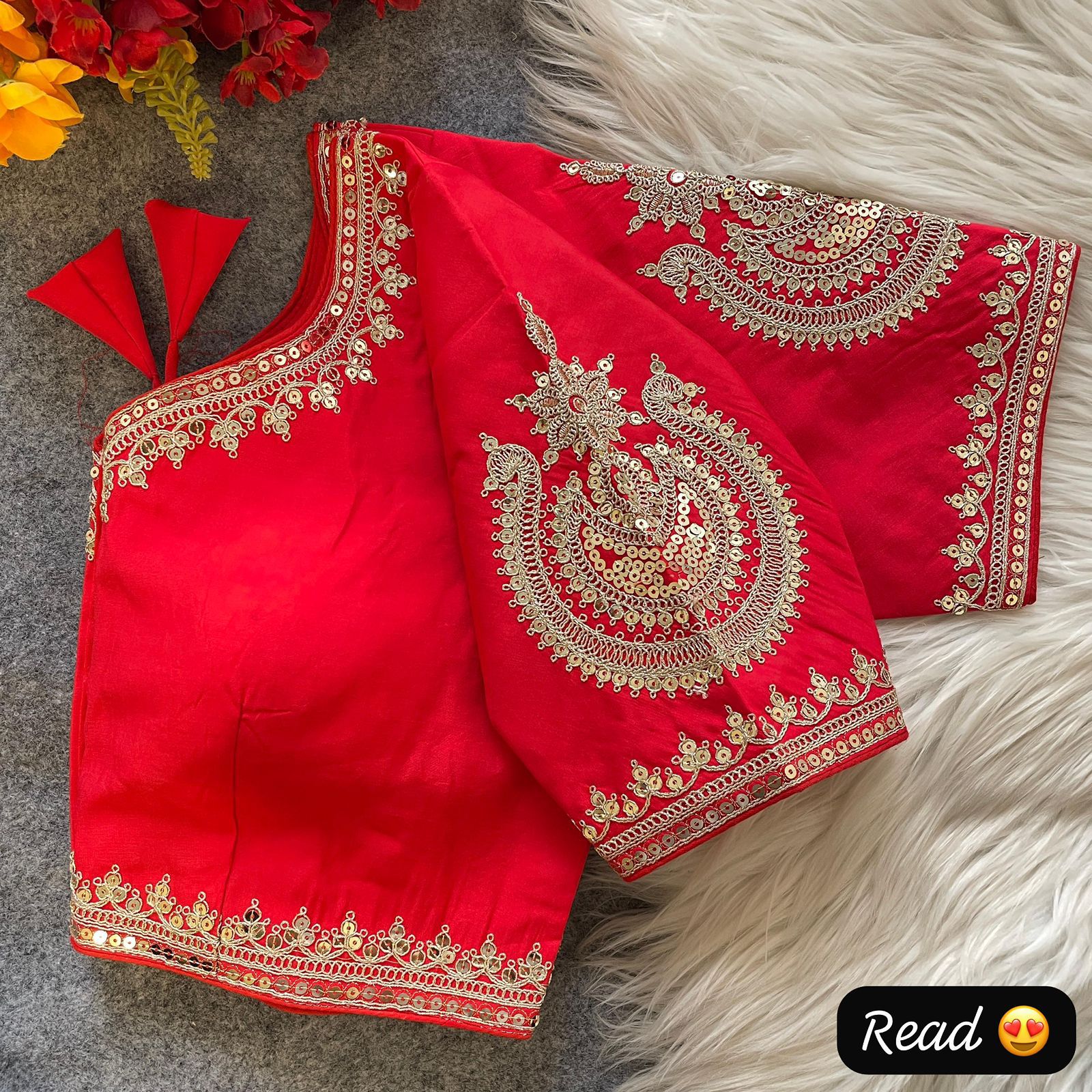 Royal Roman Silk Embroidered Blouse