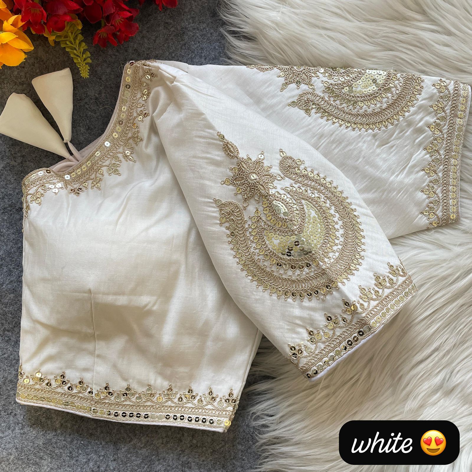 Royal Roman Silk Embroidered Blouse