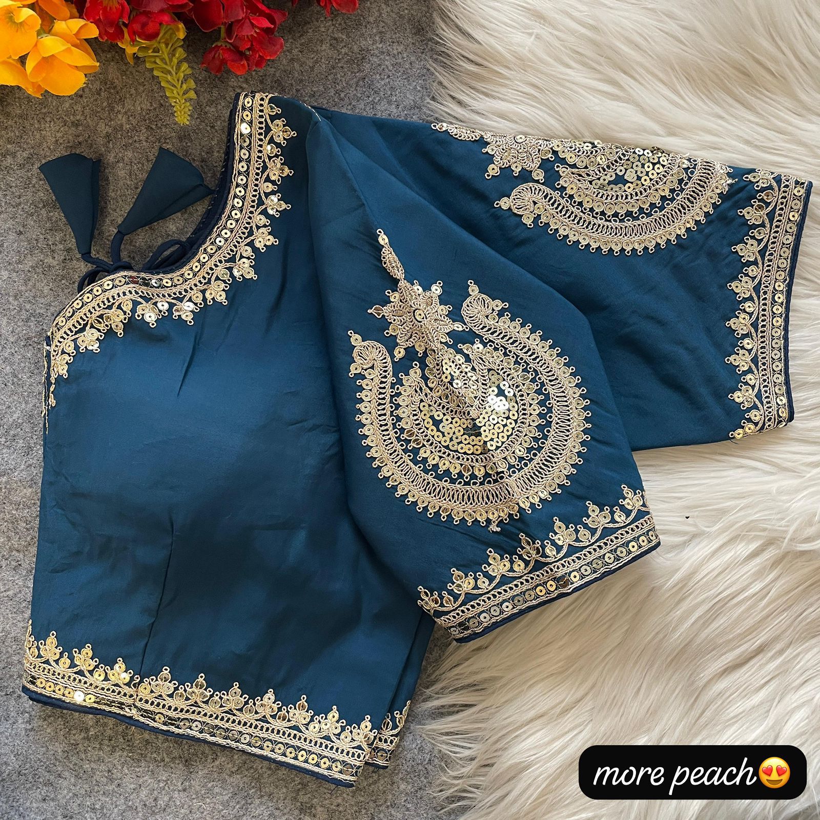 Royal Roman Silk Embroidered Blouse