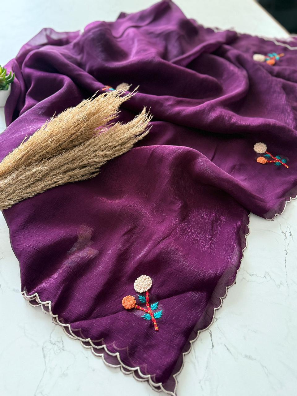 Crunchy Silk Knot Saree