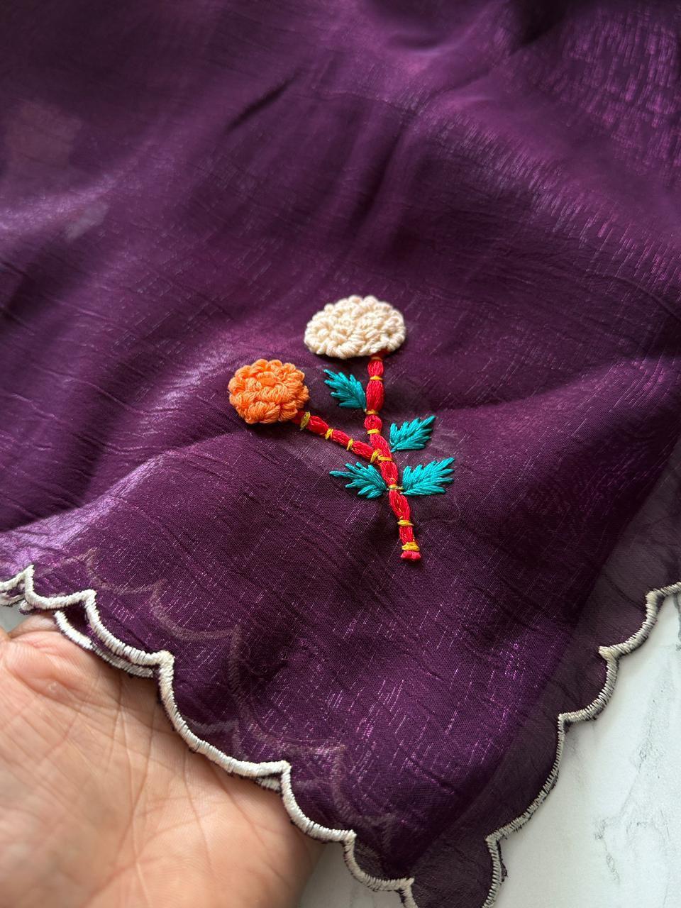 Crunchy Silk Knot Saree