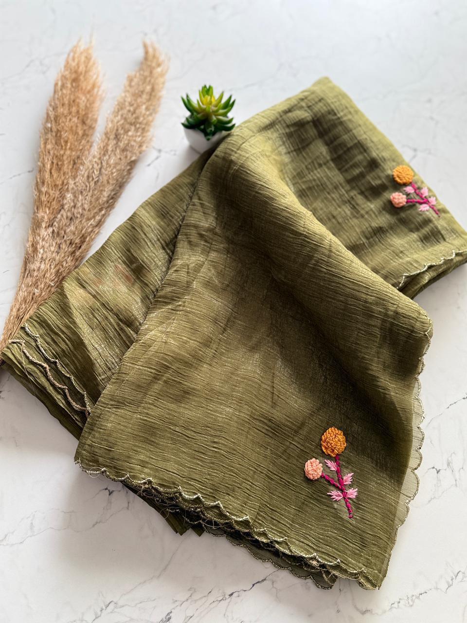 Crunchy Silk Knot Saree
