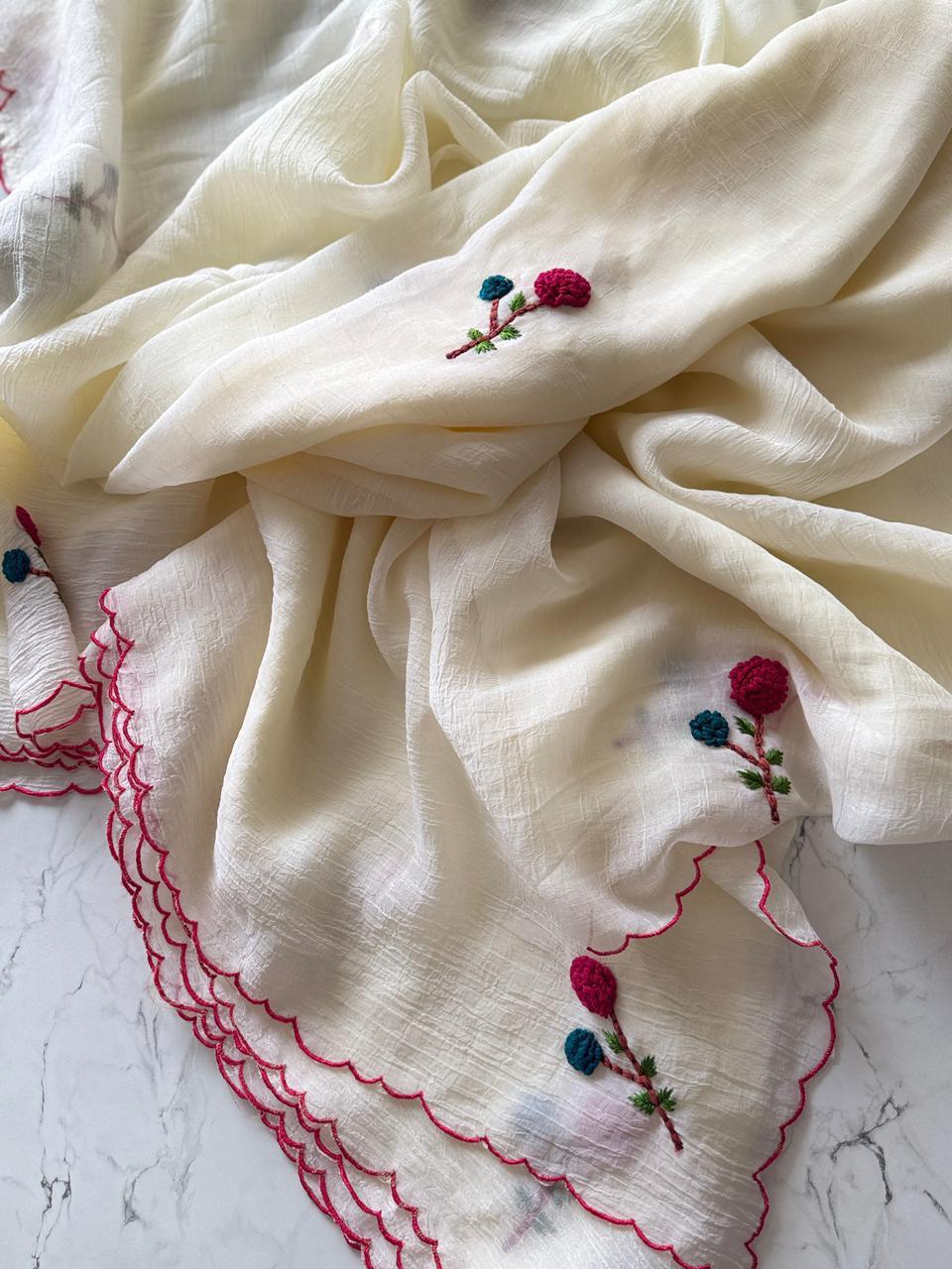 Crunchy Silk Knot Saree