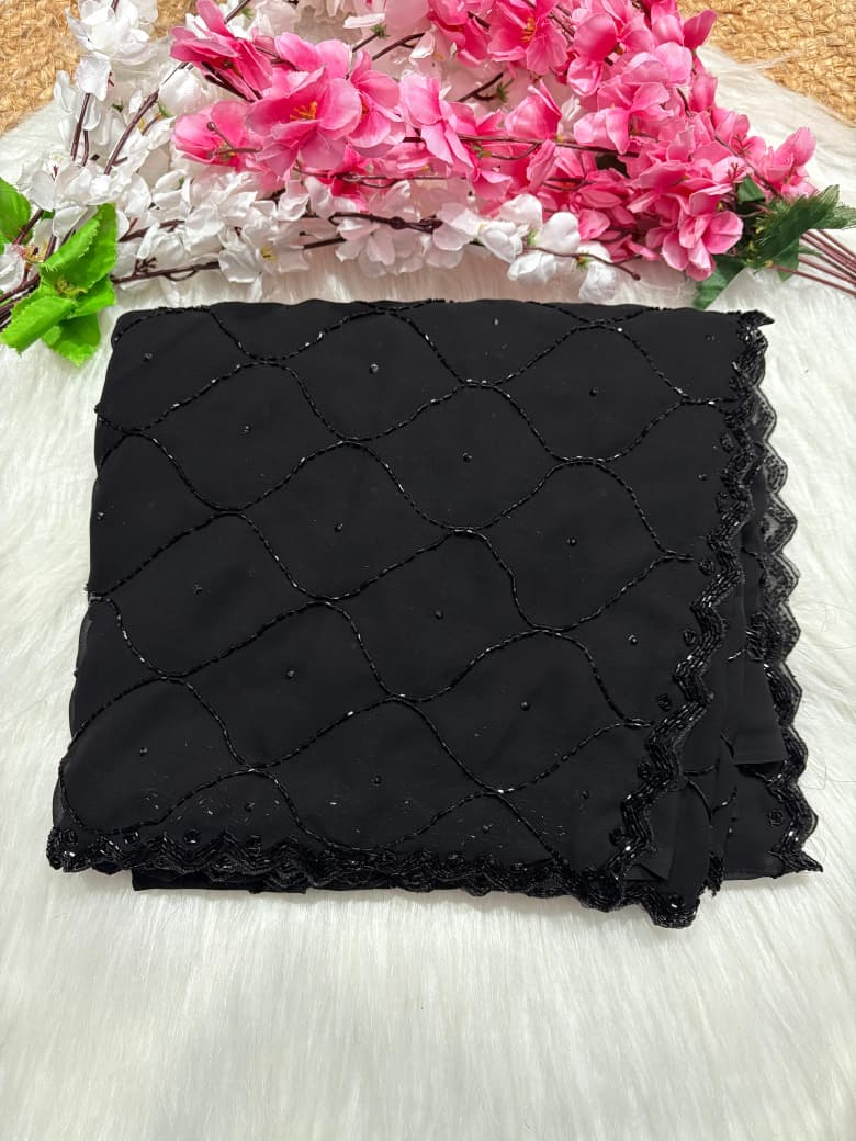 Eclipse Black-on-Black Designer Saree