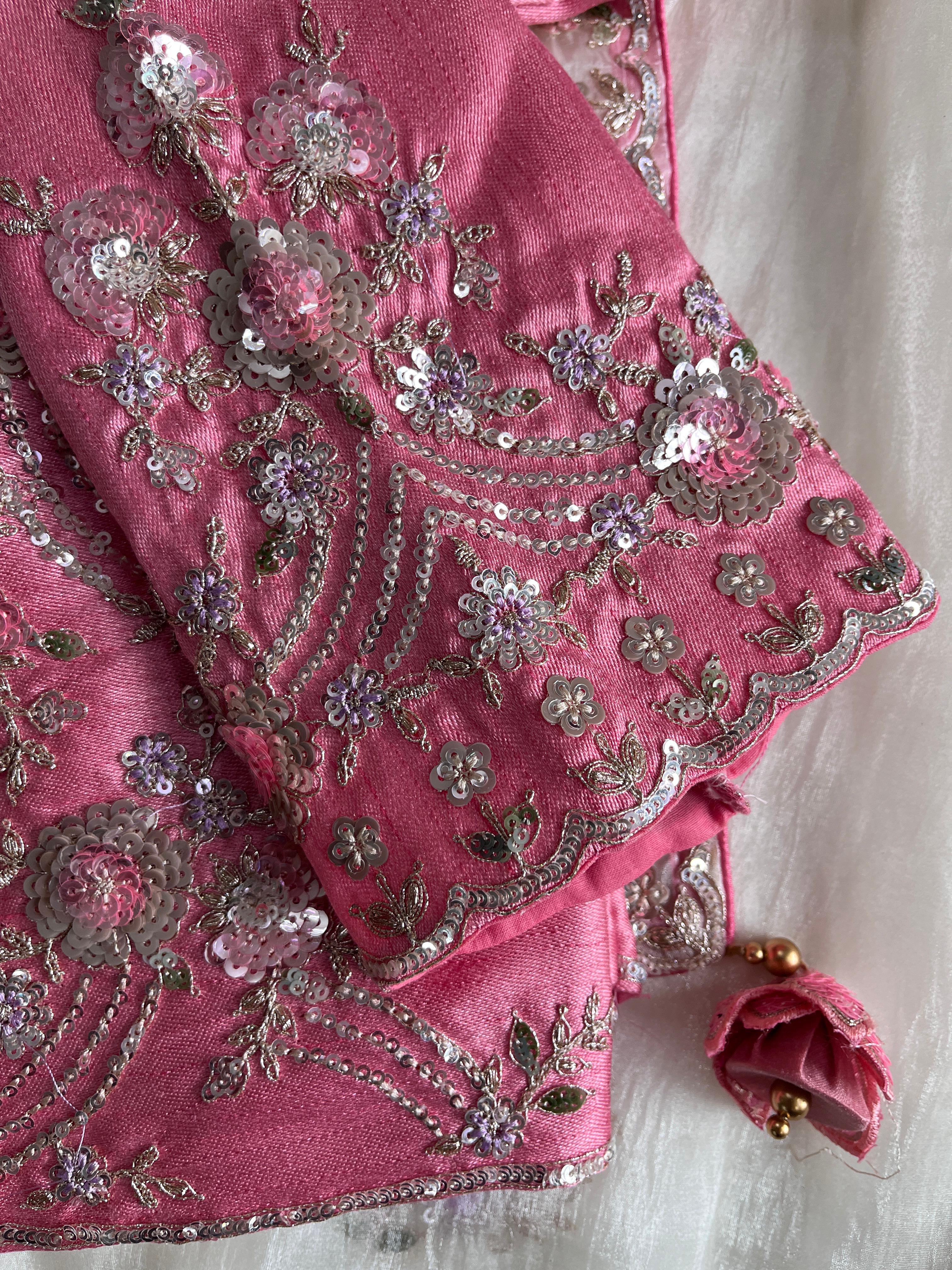 Rosé Ivory Luxe Crush Tissue Saree