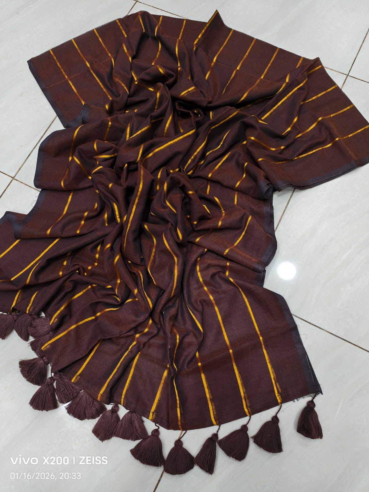 Pure Mul Cotton Stripes Saree