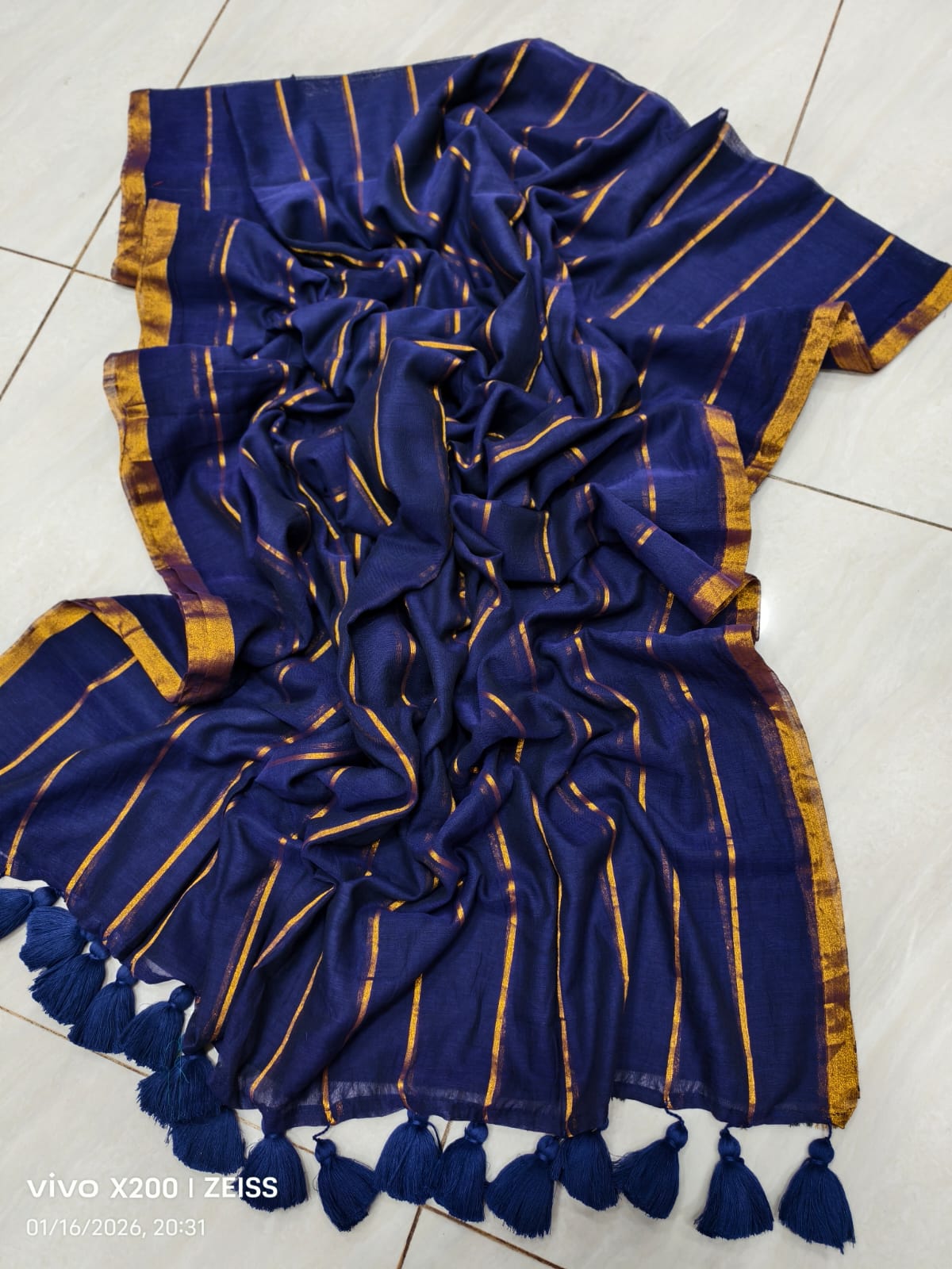 Pure Mul Cotton Stripes Saree