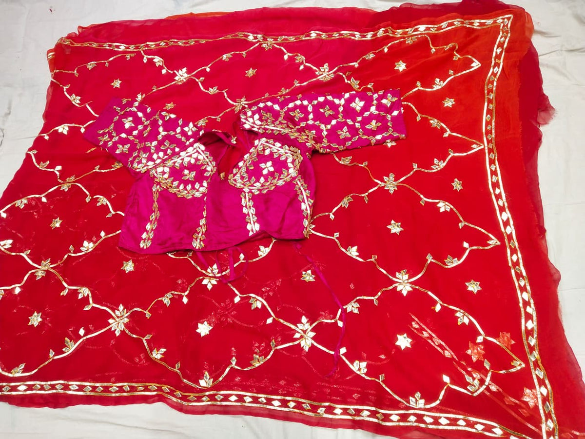 Saree with aangi blouse