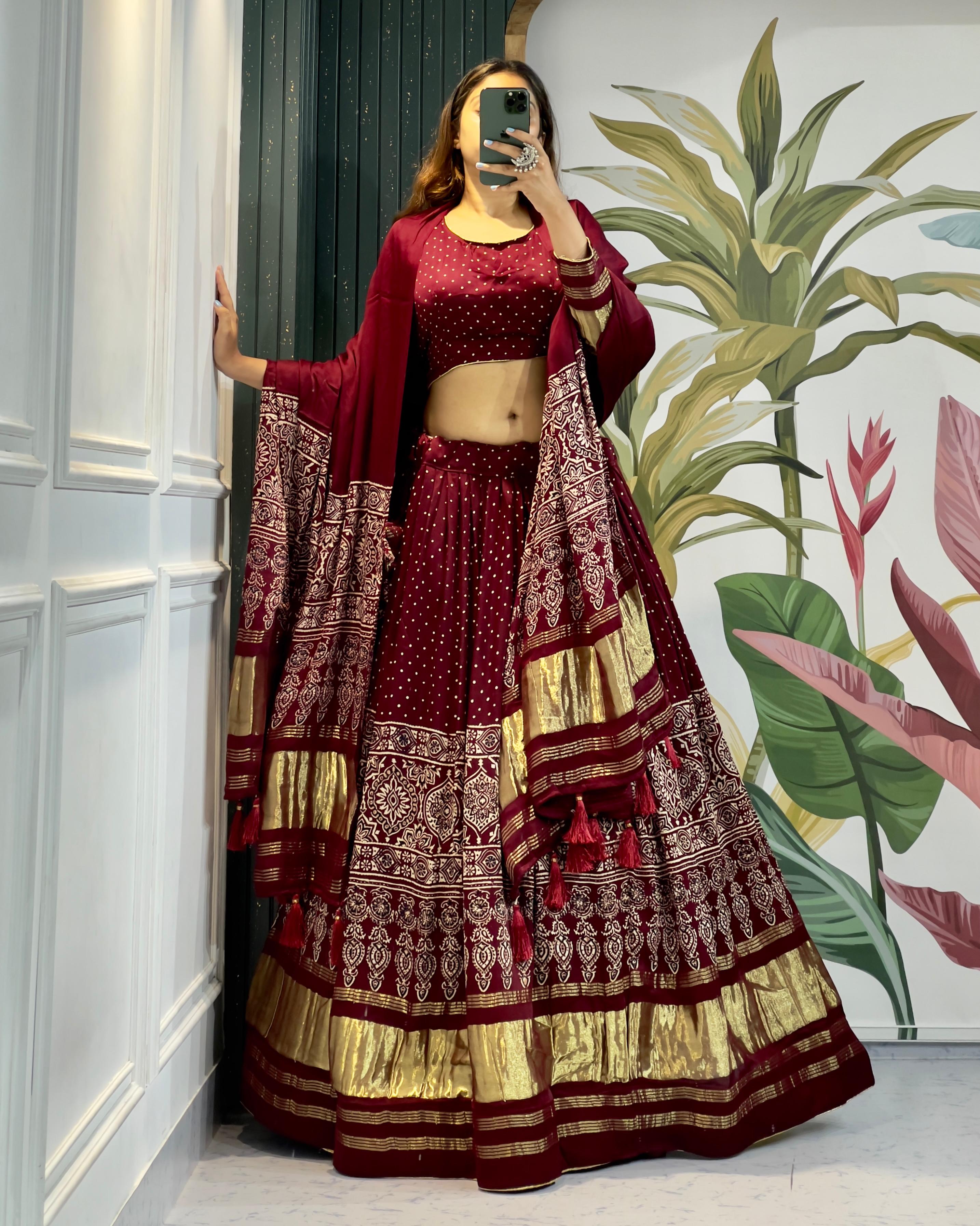 Gajji silk lehenga set
