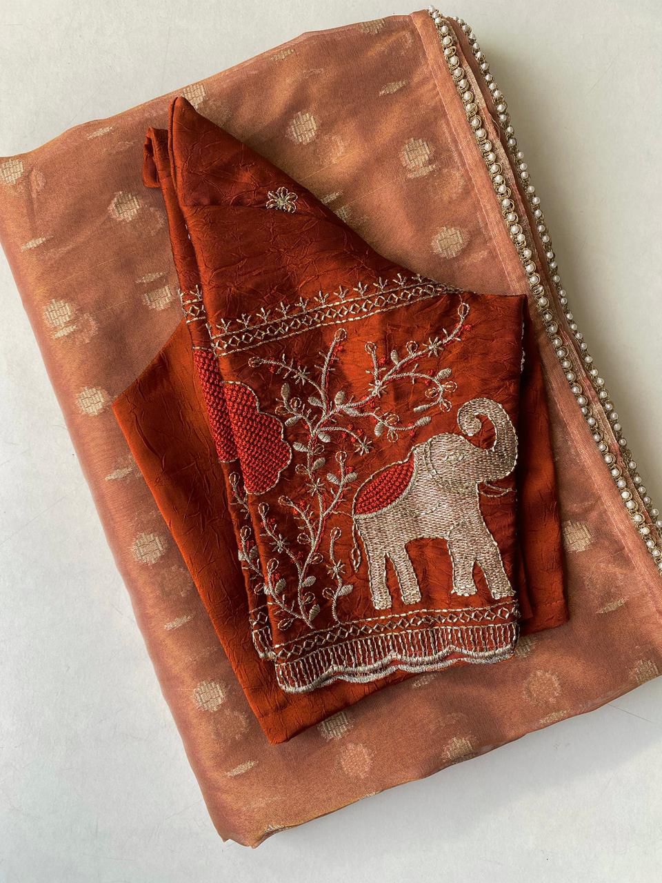 Tissue organza saree