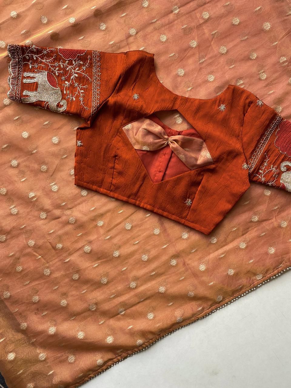 Tissue organza saree