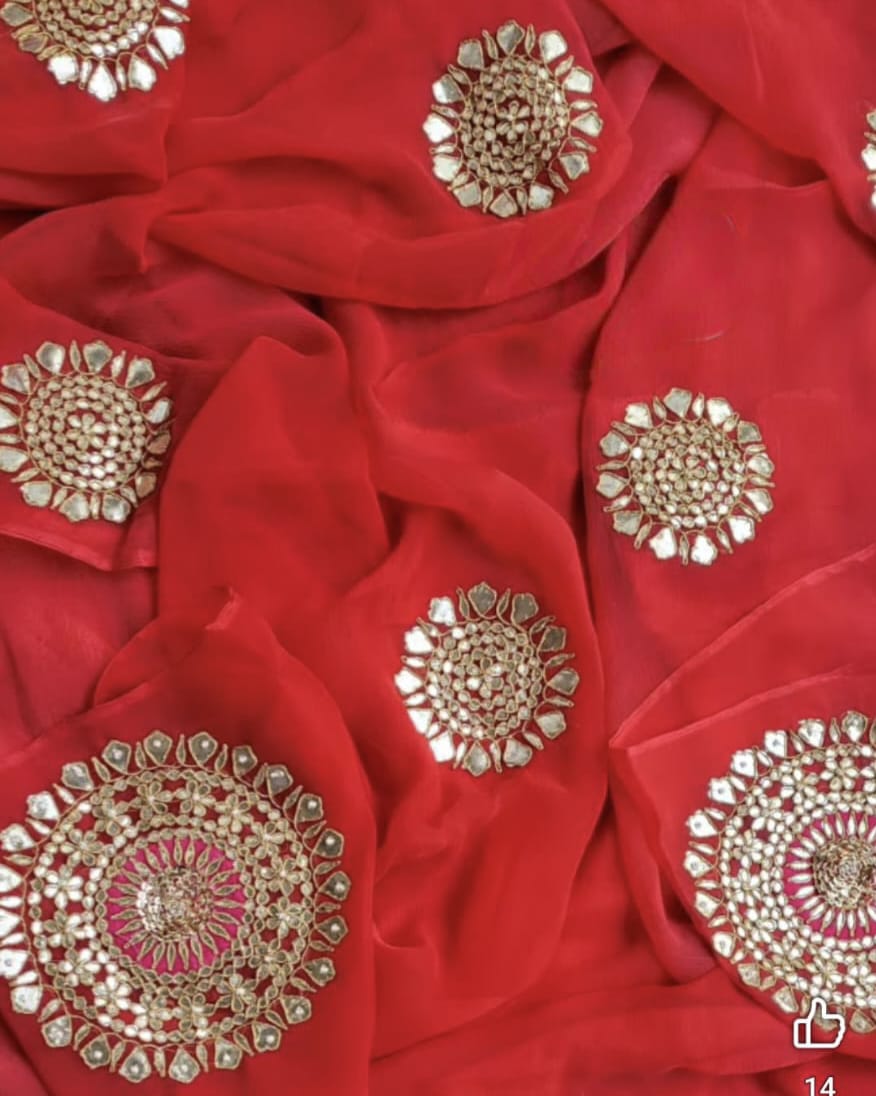 Gotta pati chiffon saree