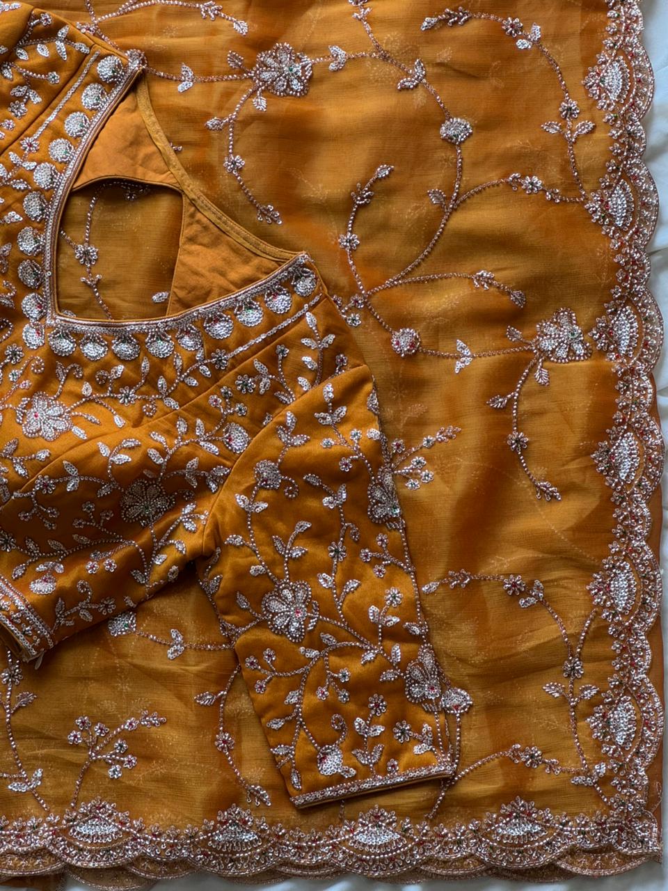 Tissue crepe silk saree