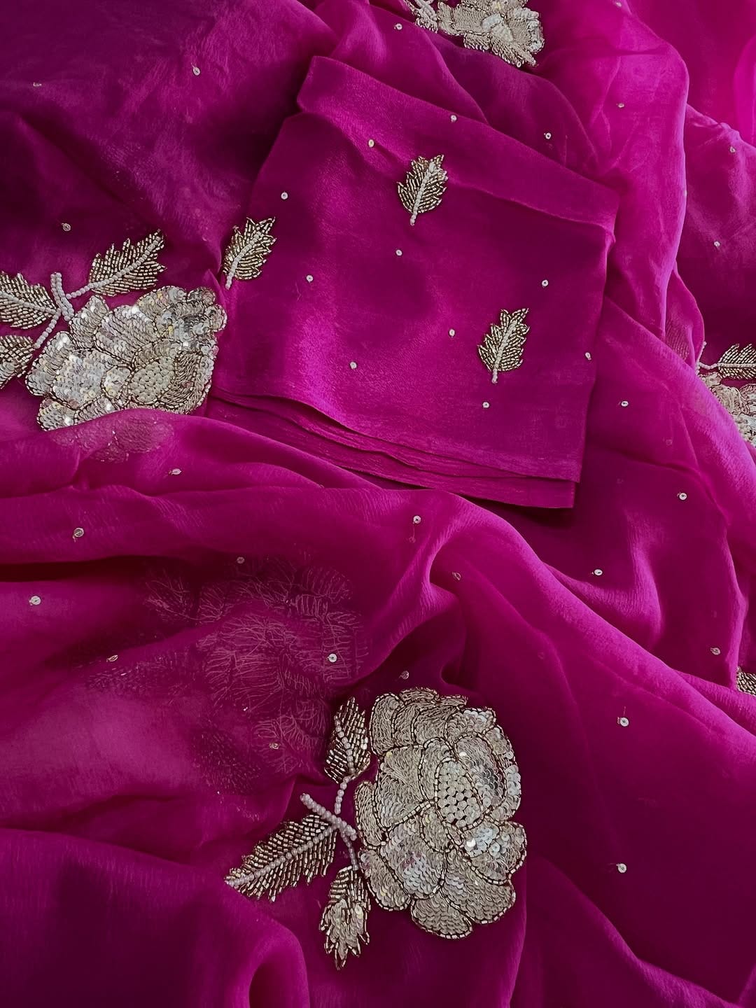 Flower chiffon saree