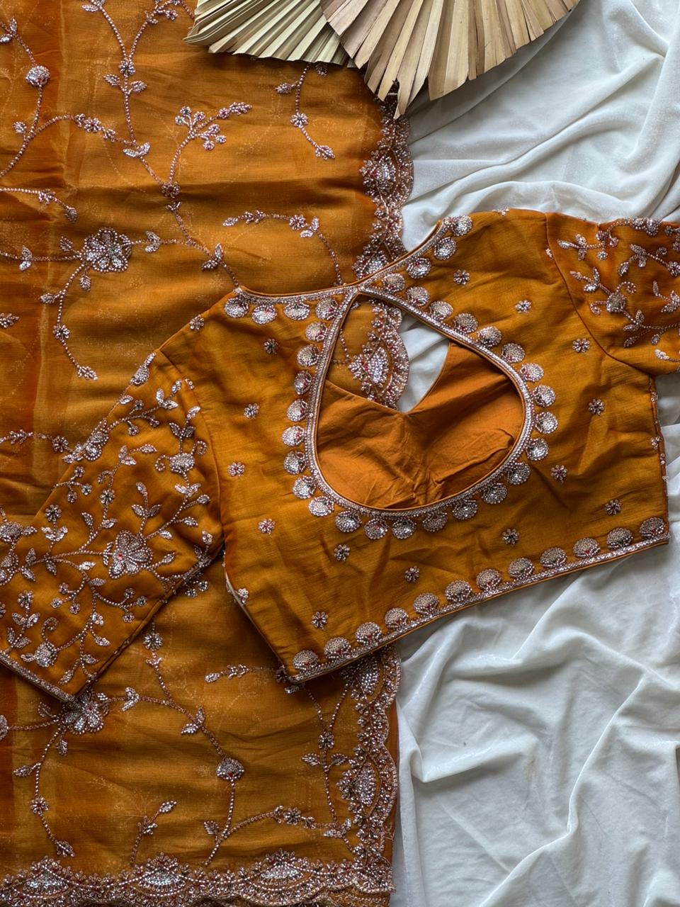 Tissue crepe silk saree