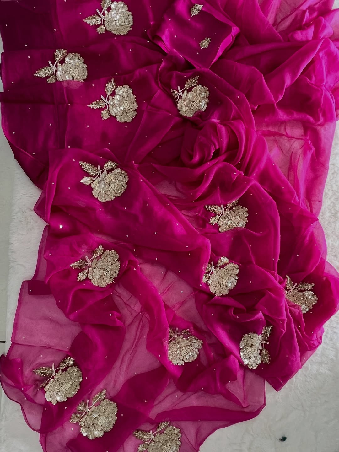 Flower chiffon saree