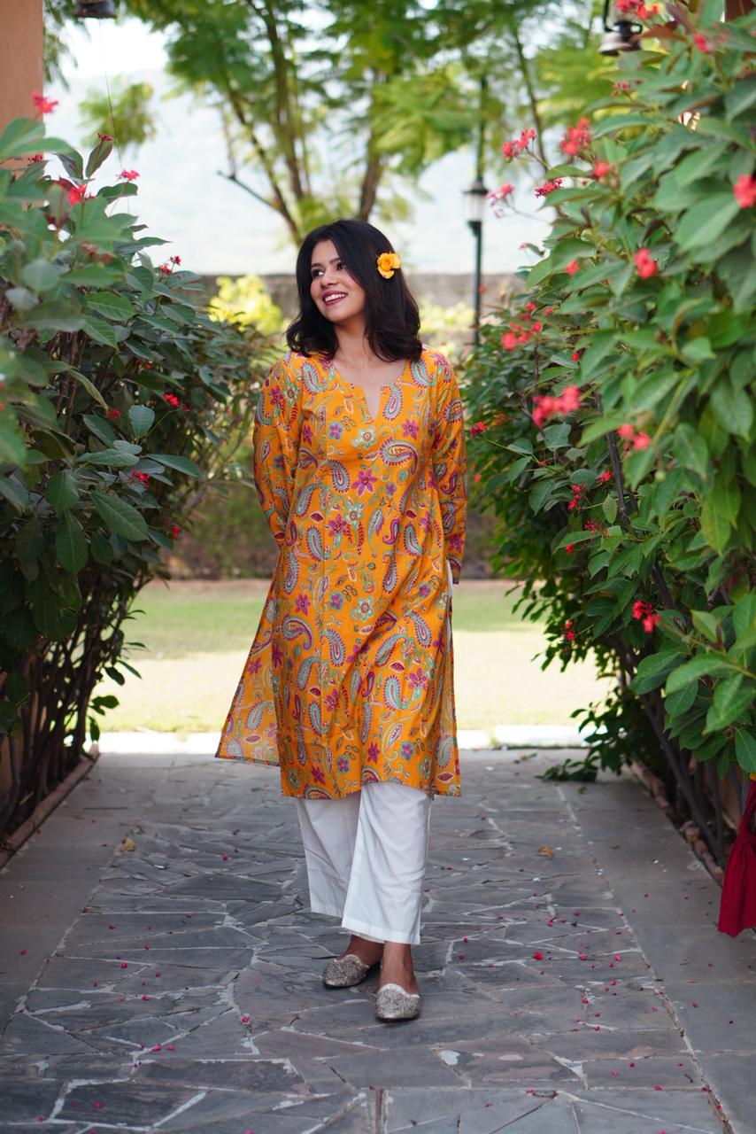 Marigold kurta set
