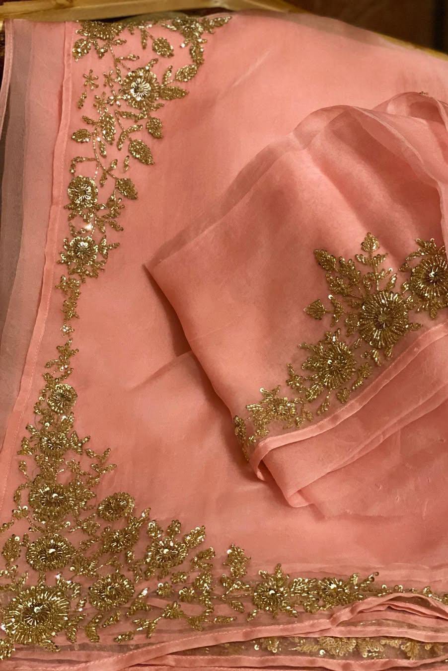 Zardozi Handwork saree