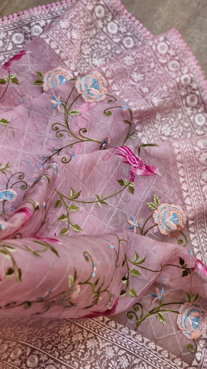 Organza silk saree