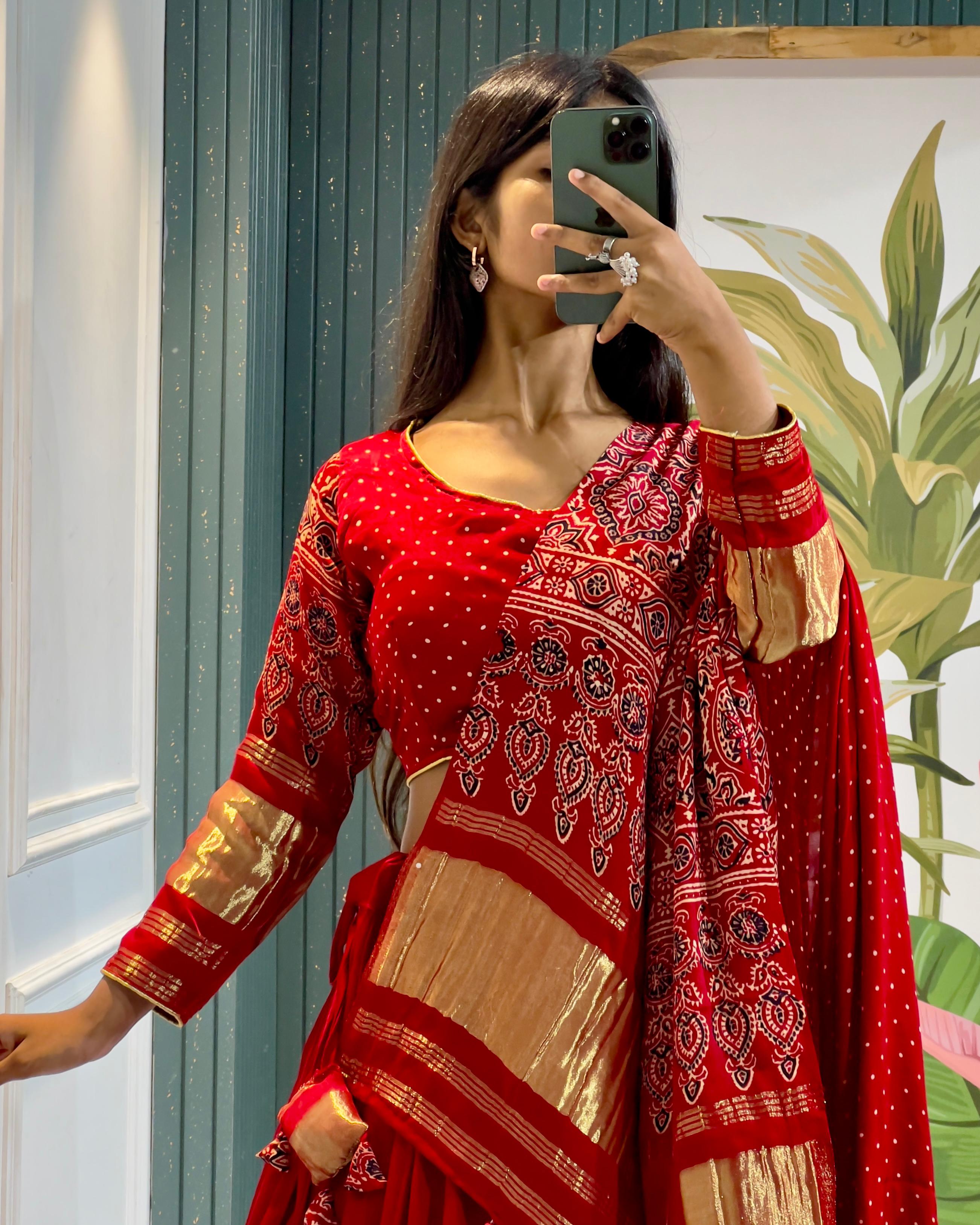 Gajji silk lehenga set