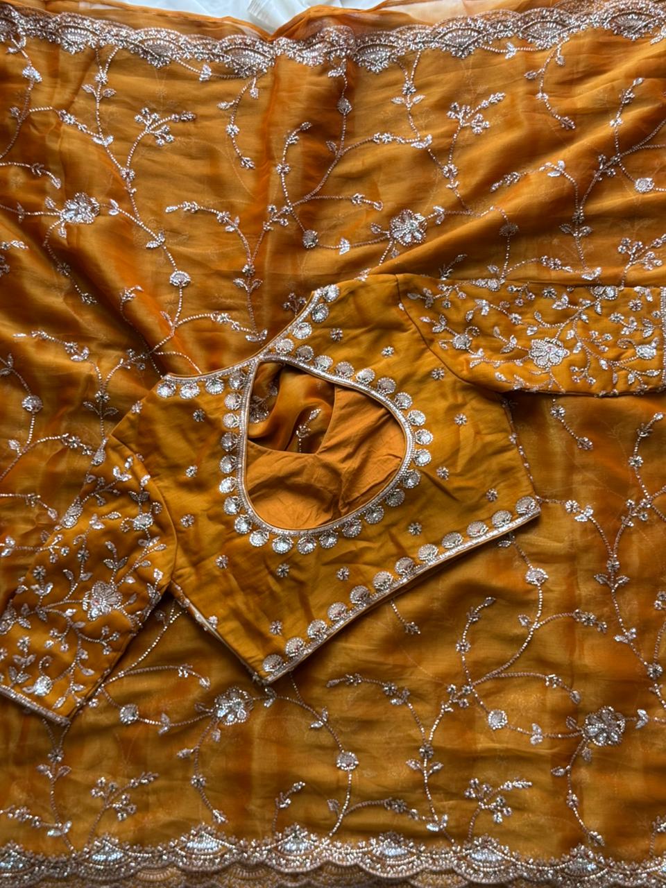 Tissue crepe silk saree