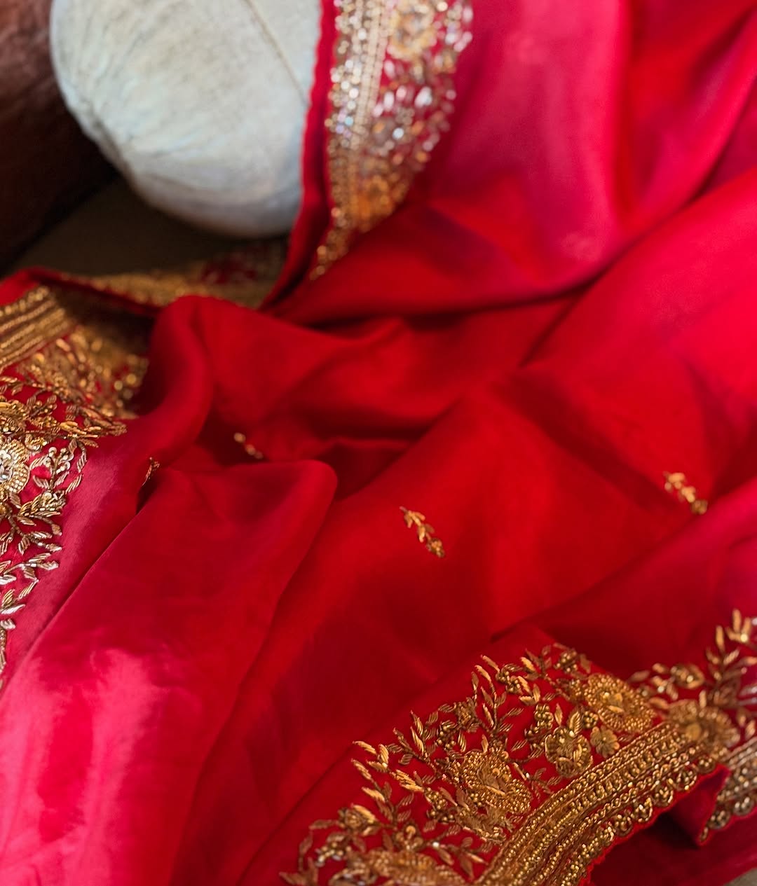 Crimson Royale Organza Saree