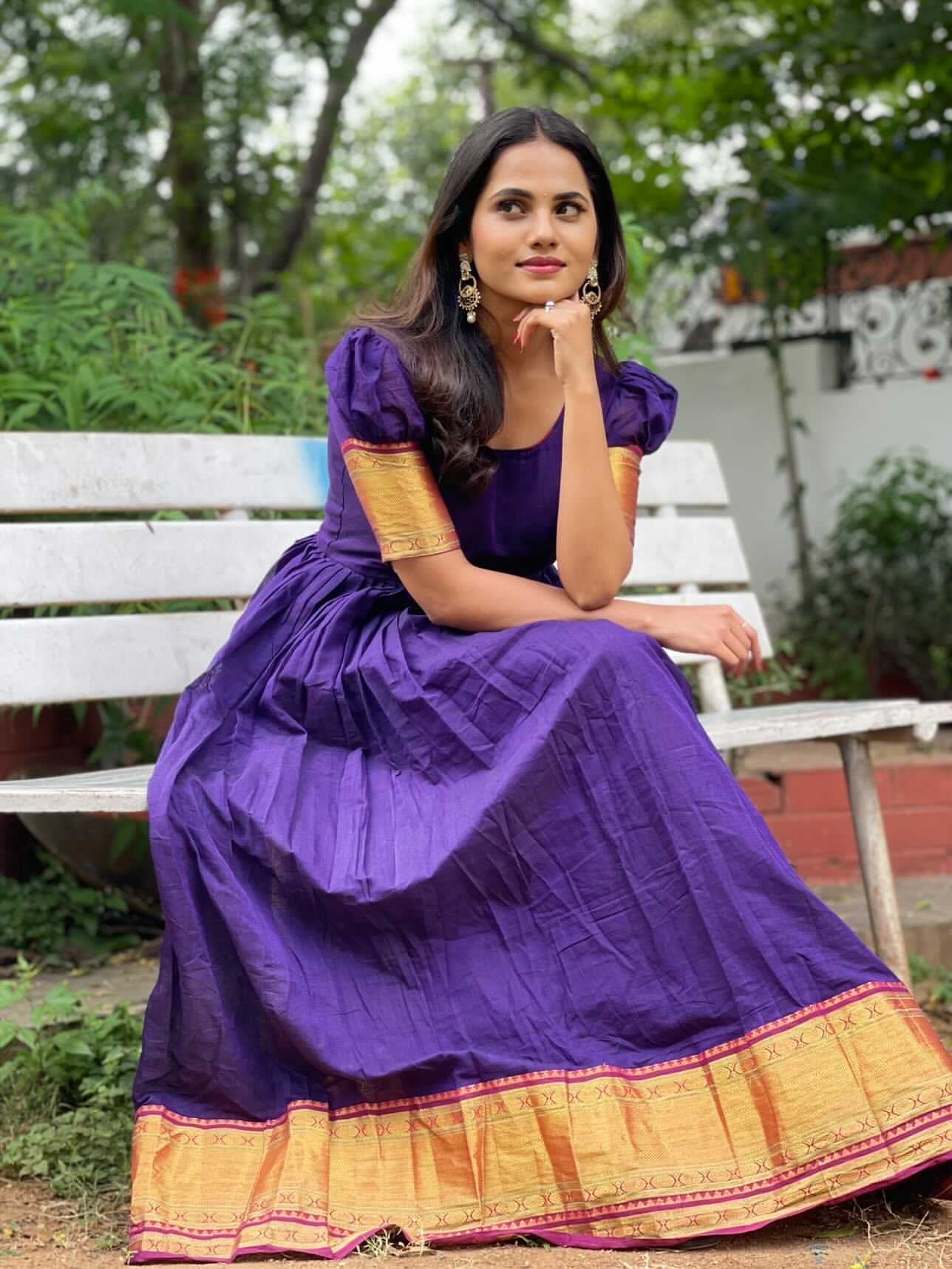 Violet Anarkali Suit